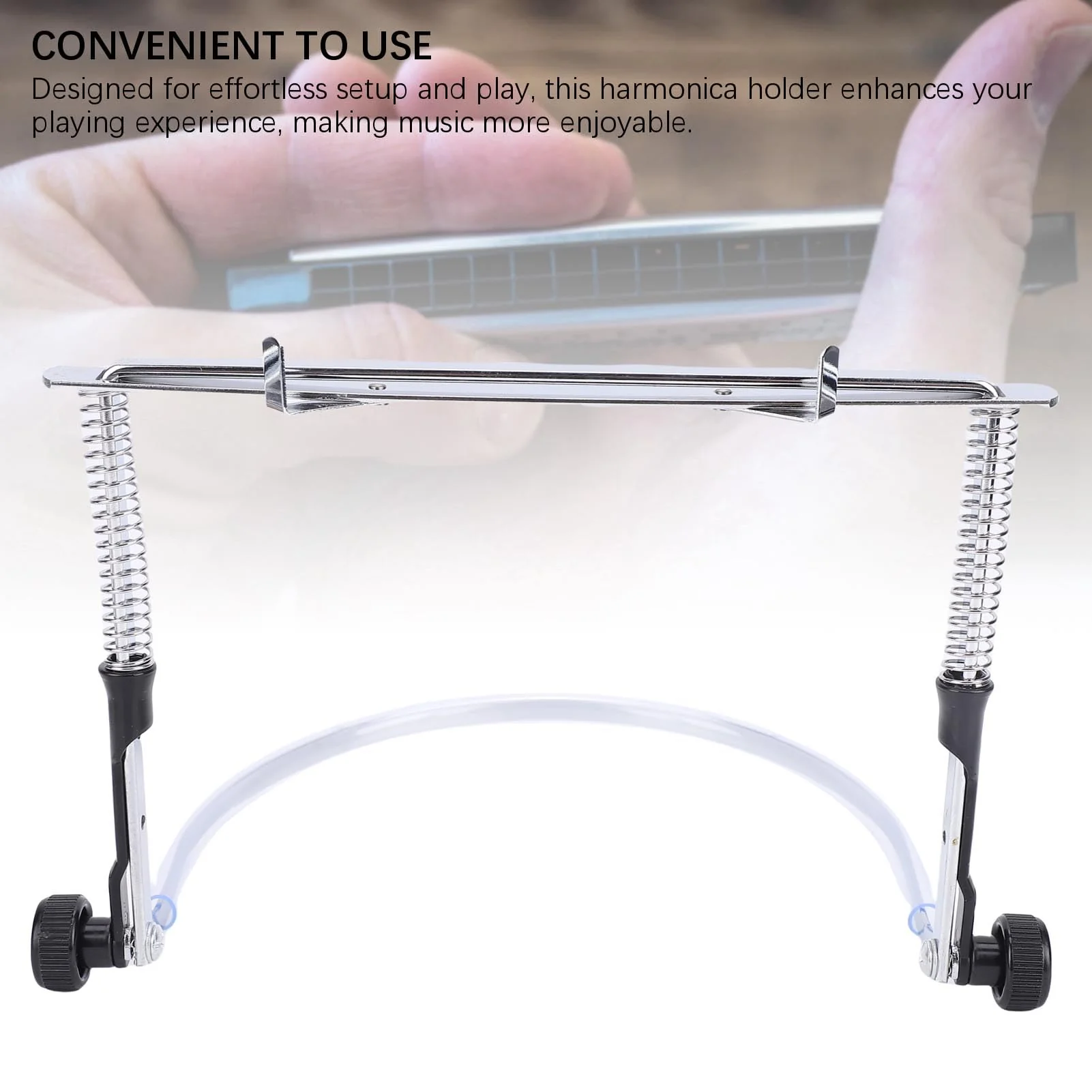 Harmonica Neck Holder, Alloy Steel Adjustable Angle Neck Stand with Sticker for 10 & 24 Hole Harmonicas for Beginners - Image 4