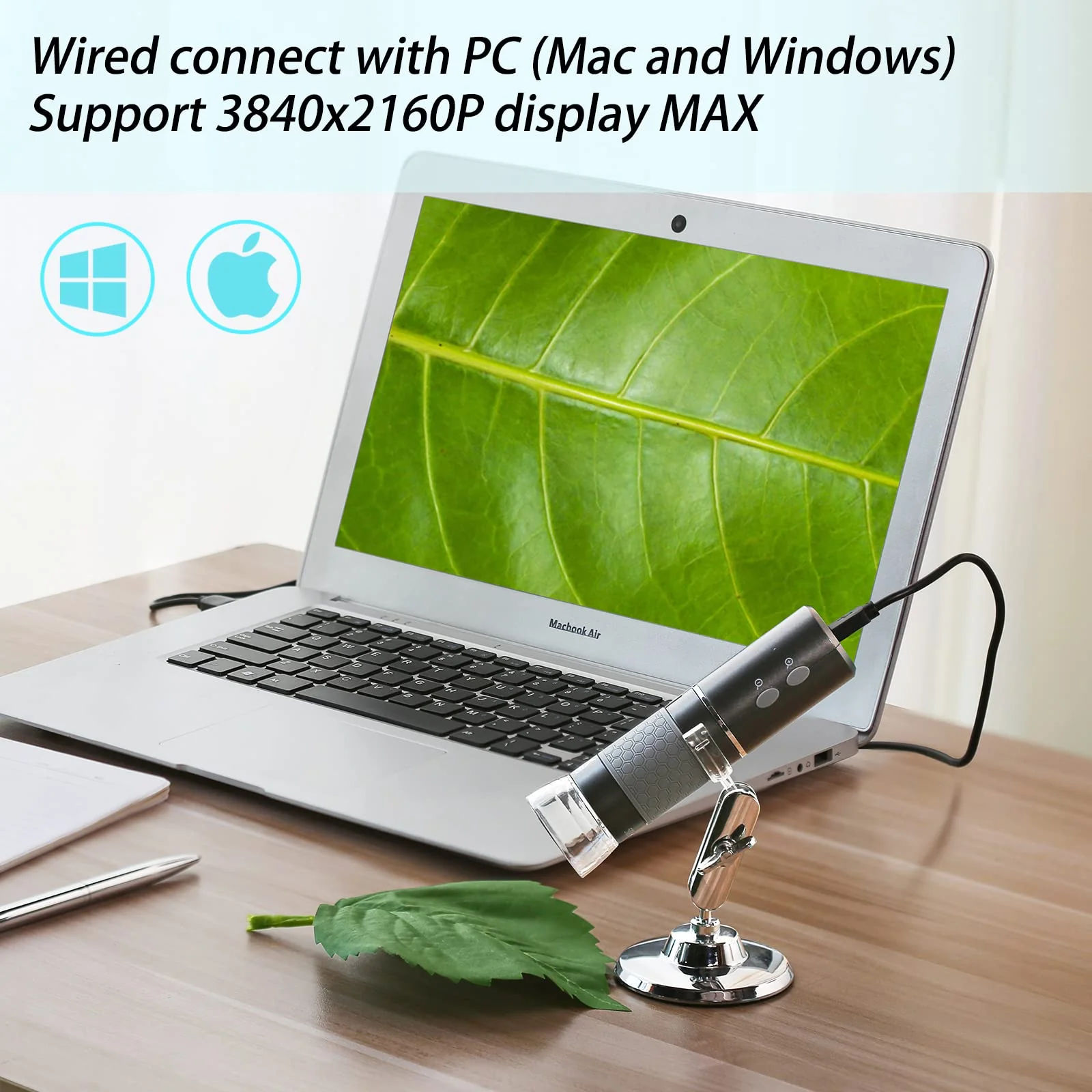 HD 4K 3840x2160P WiFi Digital Microscope Camera for iPhone Android Phone and Windows Mac PC, Wireless Handheld Microscope with Stand for Adults and Kids - Image 3