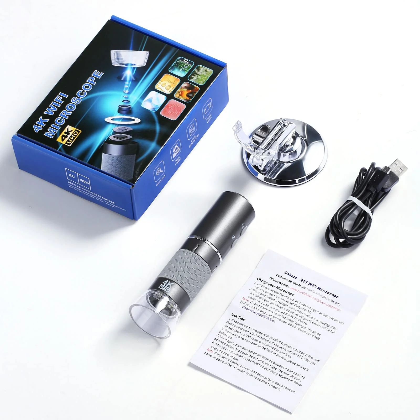HD 4K 3840x2160P WiFi Digital Microscope Camera for iPhone Android Phone and Windows Mac PC, Wireless Handheld Microscope with Stand for Adults and Kids - Image 7