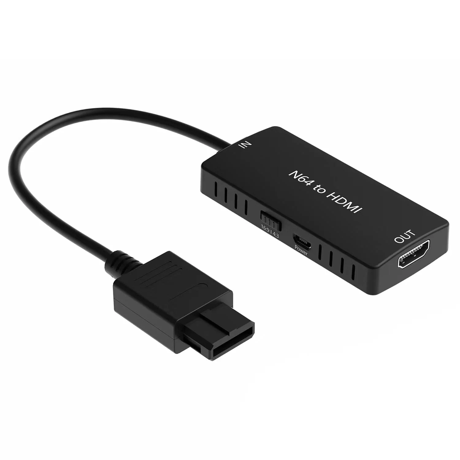HD Link Cable for Gamecube, N64, SNES (3-in-1), HDMI Adapter with S-Video Signal Output (Better Video Quality), HD Converter with 4:3/16:9 Switch, 3IN1SNESNGCN64-02 Portable