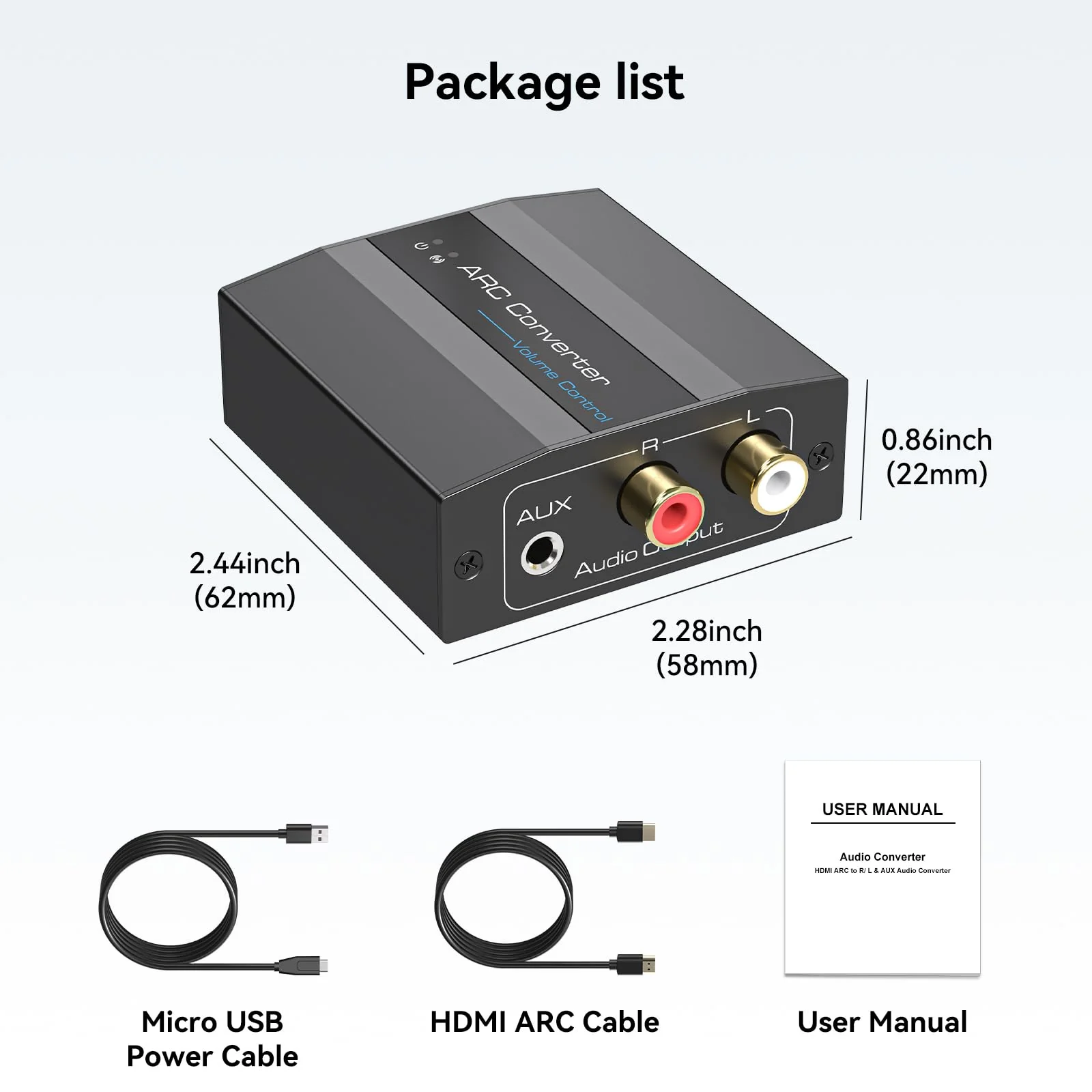 HDMI ARC Adapter 4K60Hz HDMI ARC Audio Extractor with 3.5mm and L R Stereo Audio for HDTV Soundbar Speaker Amplifier M HDMI ARC Adapter - Image 7