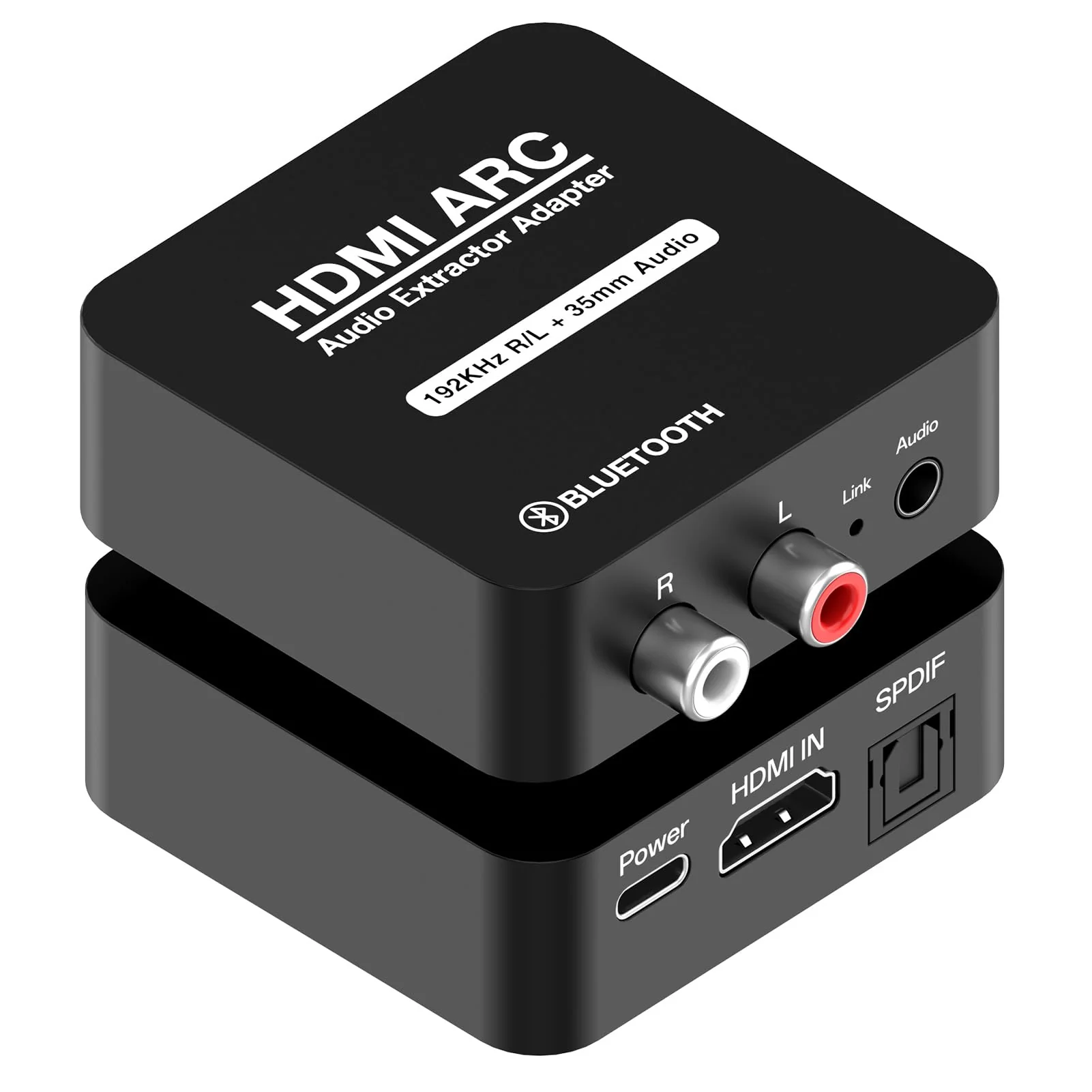 HDMI ARC Audio Converter,Digital Optical SPDIF Signals to Analog 3.5mm Jack and RCA (L/R) Stereo Audio Adapter for Soundbar,Speaker,Amplifier, Bluetooth 5.3 Receiver, Compatible with ARC Smart TV