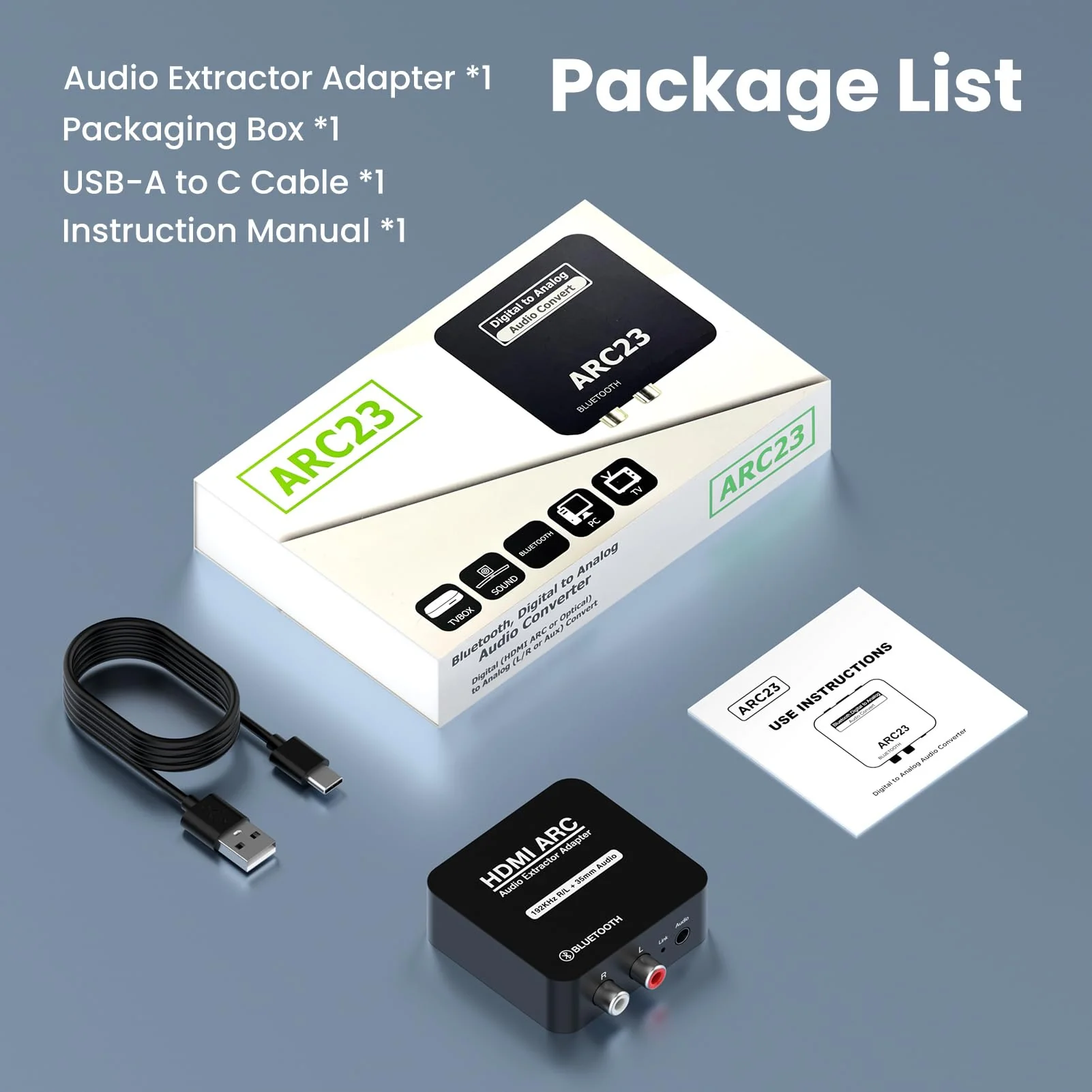 HDMI ARC Audio Converter,Digital Optical SPDIF Signals to Analog 3.5mm Jack and RCA (L/R) Stereo Audio Adapter for Soundbar,Speaker,Amplifier, Bluetooth 5.3 Receiver, Compatible with ARC Smart TV - Image 7