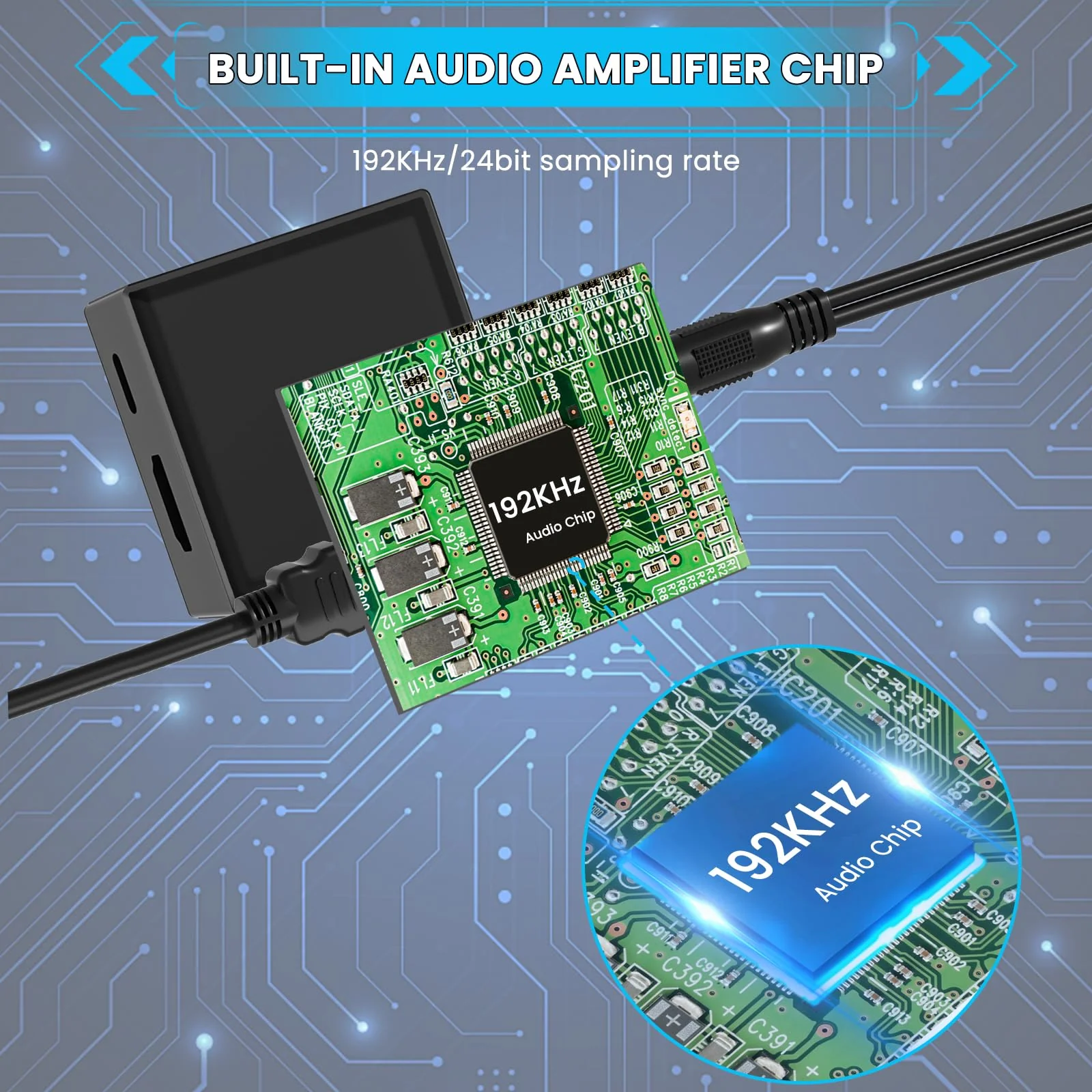 HDMI ARC Audio Extractor 192 KHz ARC Audio Adapter with SPDIF + 3.5mm AUX RCA Audio Output HDMI ARC to Optical Audio Adapter with Audio Cable Support Blue-Ray Play Soundbar ARC-3 Brownish 1 - Image 6