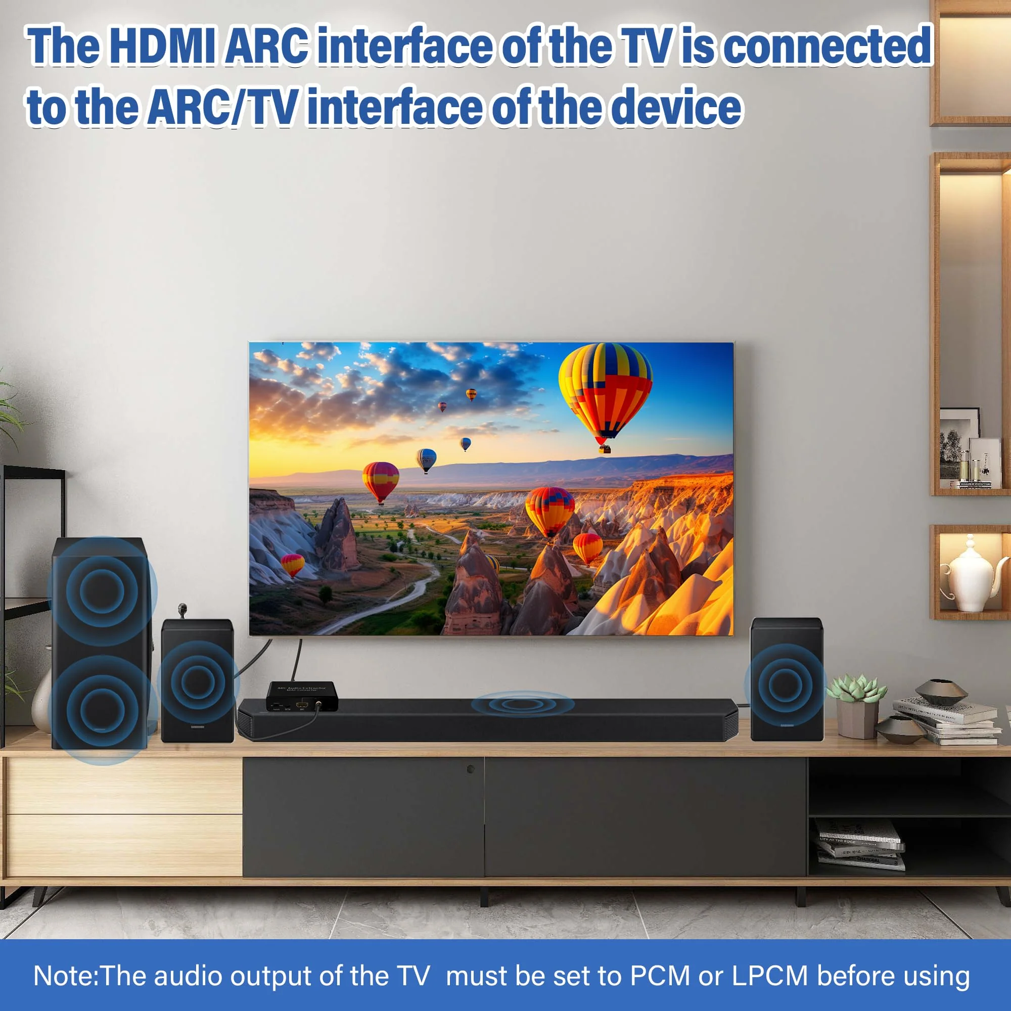 HDMI Arc Audio Extractor/Adapter 192KHz, Digital Optical to Analog Audio DAC Converter, HDMI ARC to RCA/Optical/3.5mm/Soundbar, Optical to RCA/3.5mm Jack - Image 2