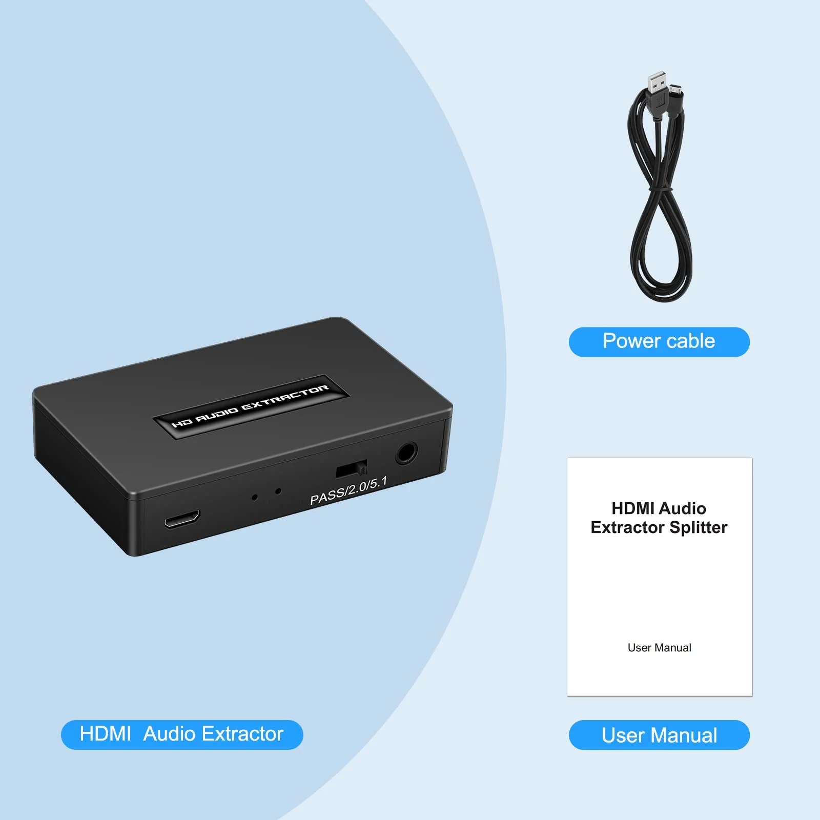 HDMI Audio Extractor Splitter hdmi to hdmi 3.5mm Audio Adapter Converter with Spdif Output Support 1080P 3D Compatable for PS4 Fire Stick Blu-Ray Player etc. - Image 7