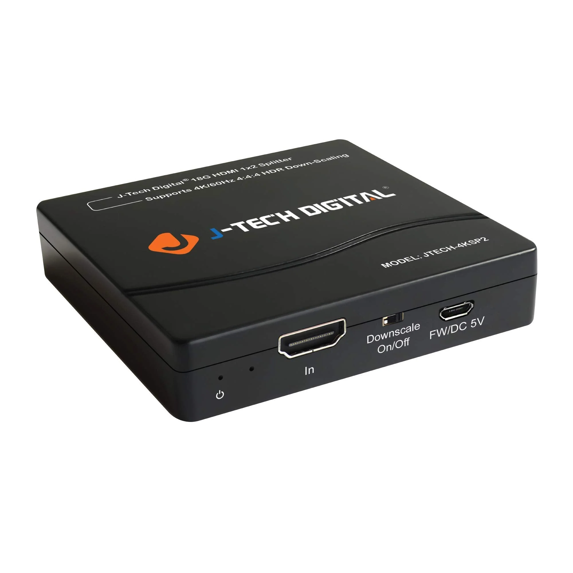 HDMI Splitter 1 in 2 Out 4K 60Hz Multi-Resolution Output (MRO) by J-Tech Digital HDMI 2.0 Splitter Supports Downscale HDR HDR10 / Dolby Vision 4K@60Hz 4:4:4 HDCP2.3 2.2 (JTECH-4KSP2) 4K 1x2 4:4:4