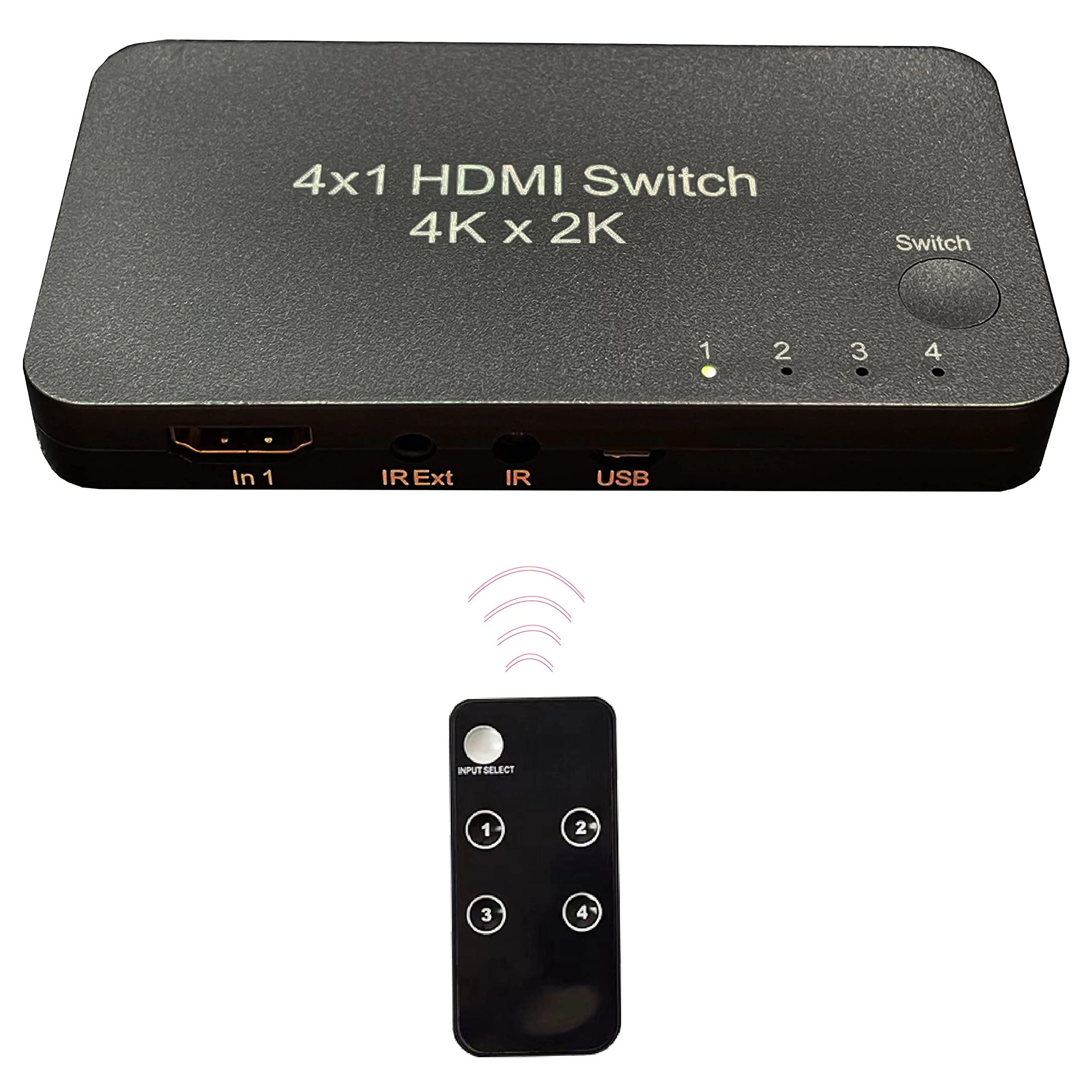 HDMI Switch 4 in 1 Out, 4 Port HDMI Switcher Selector Box with IR Remote Control & Auto Switch, Support 4K@60Hz, 1080p 3D, - Image 6
