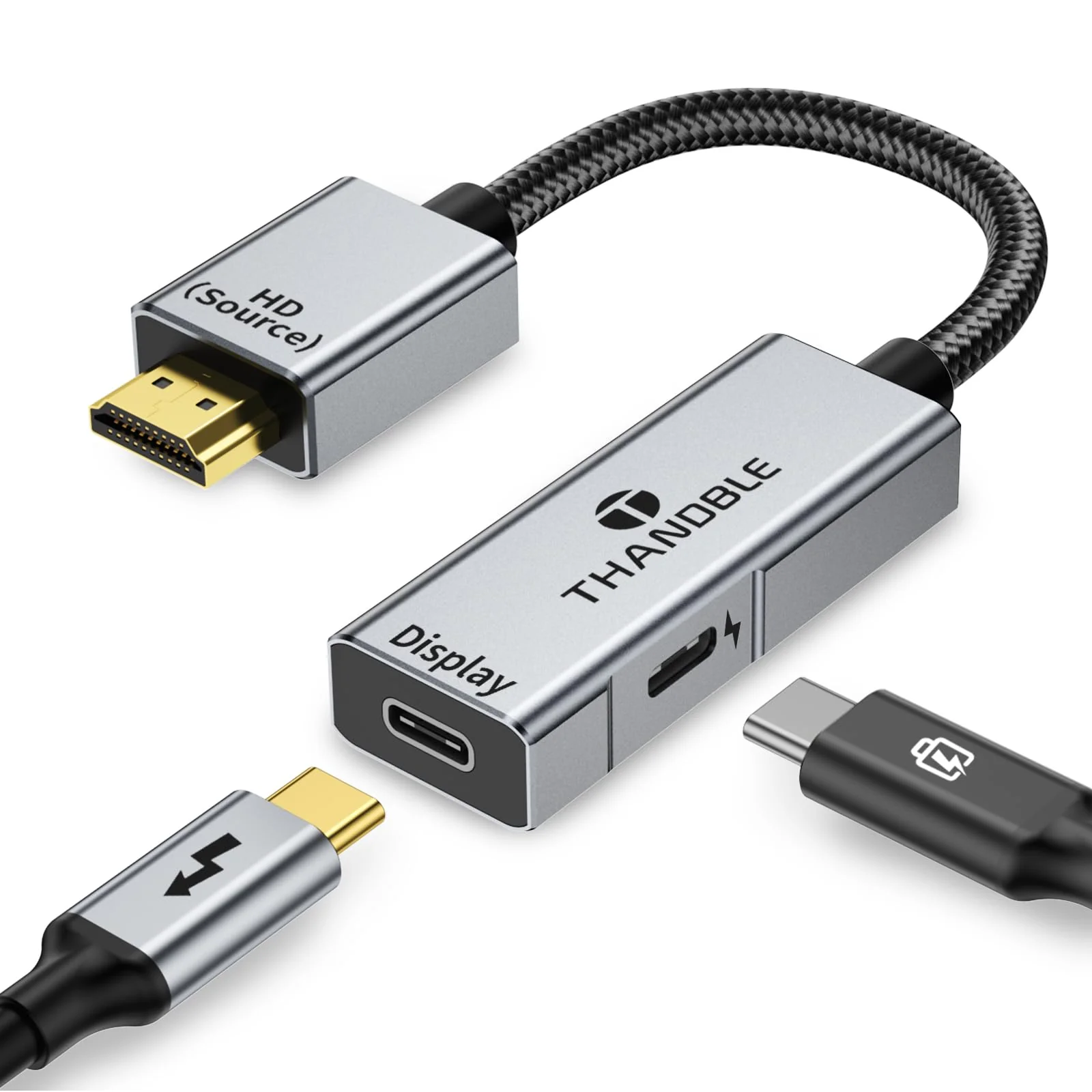 HDMI to USB C Adapter 4K60Hz, Unidirectional HDMI Male (Source) to USB C Female (Display) for Portable Monitor, AR Glasses XREAL One/Air 2 Pro/VITURE Pro/Rokid, PS4/5, Xbox, Switch, ROG Ally