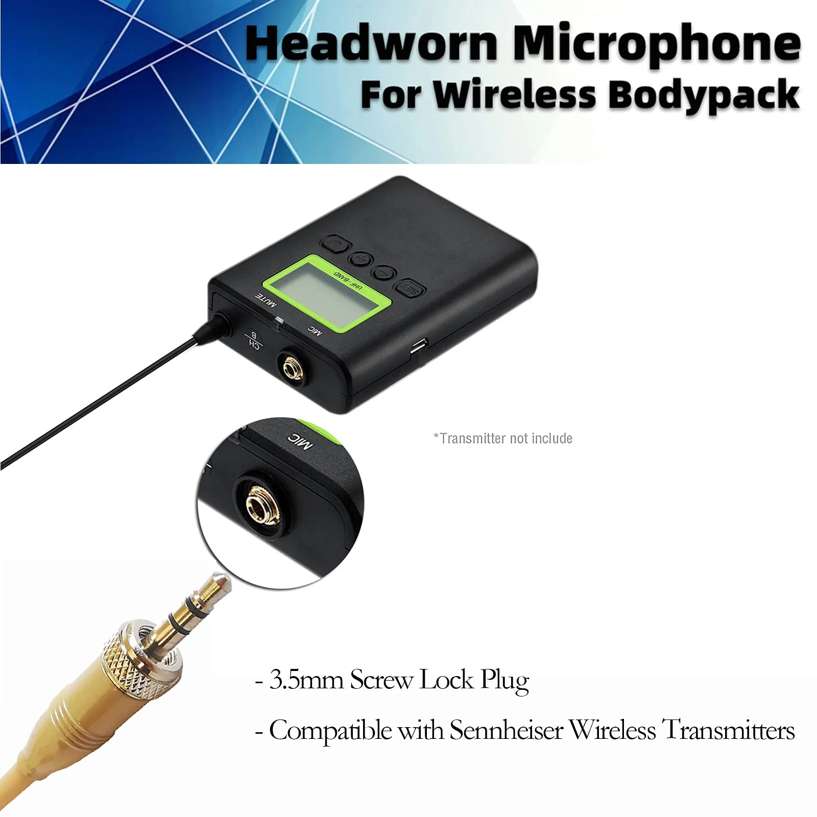 Headset Microphone Discreet Headworn Ear Hook Earset Over The Ear Mic for Sennheiser Wireless Transmitter, Ideal for Lectures, Live Performance, Theater, Podcasts – Beige - Image 3