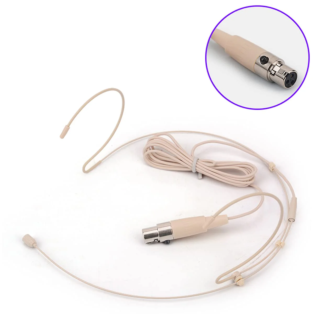 Headset Microphone Double Over Ear Earset Over Ear Headworn Mic Compatible with AKG Wireless System Bodypack Transmitter with 1.2m Cable Windscreen Mini XLR 3 Pin TA3F Plug - Image 7