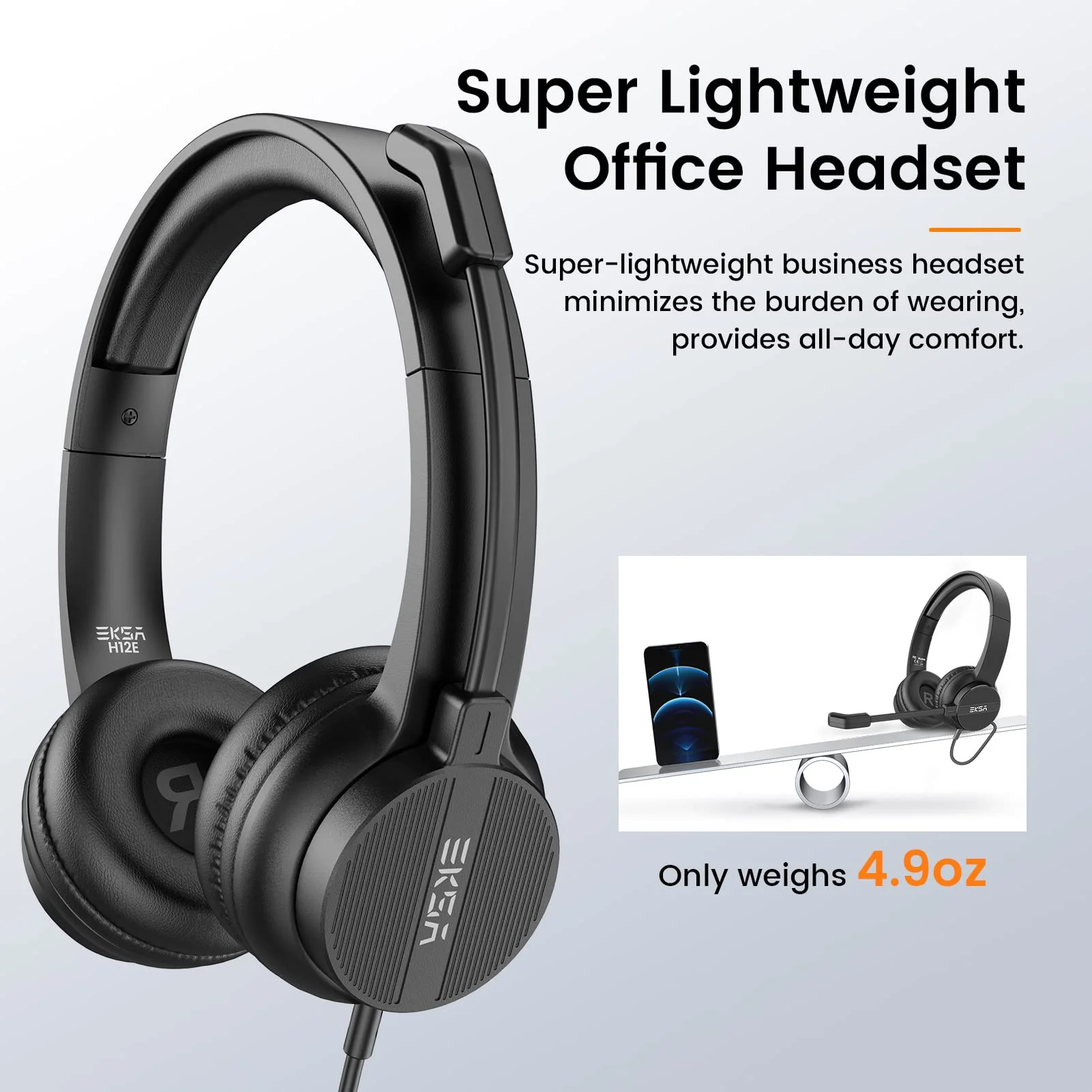 Headsets with Microphone for Laptop, 3.5mm Wired Computer Headset Super-Lightweight Noise Cancelling Headphones with in-line Control Volume & Mute, PC Headset Perfect for Classroom, Home or Office 3.5mm Computer Headset - Image 5