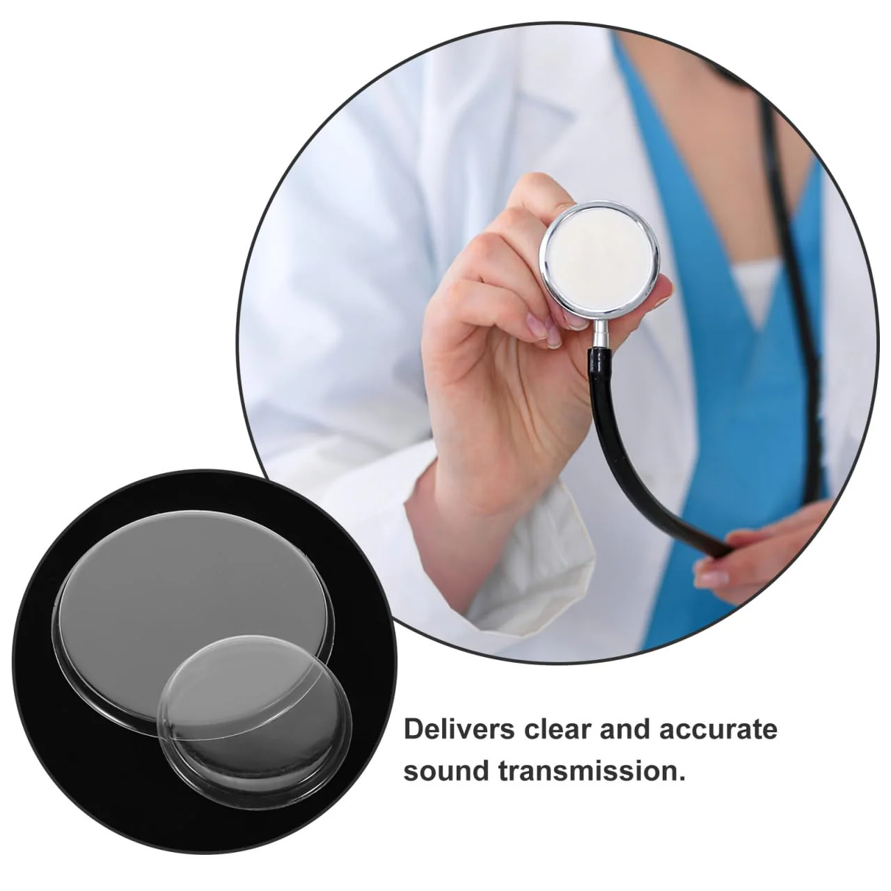 Healeved 2 x Stethoscope Membrane Accessories Replacement for Paediatric and Adult Stethoscopes Durable and Precise Diaphragms for Optimal Auscultation Easy Installation and Compatibility - Image 5