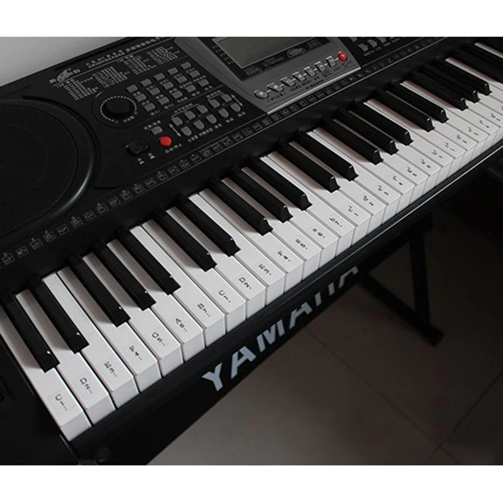 Healifty 1 Pcs Piano Stickers for Keys Piano Keyboard Stickers for 61 54 49 Keys Color Black Transparent Piano Numbered Musical Notation Stickers - Image 3