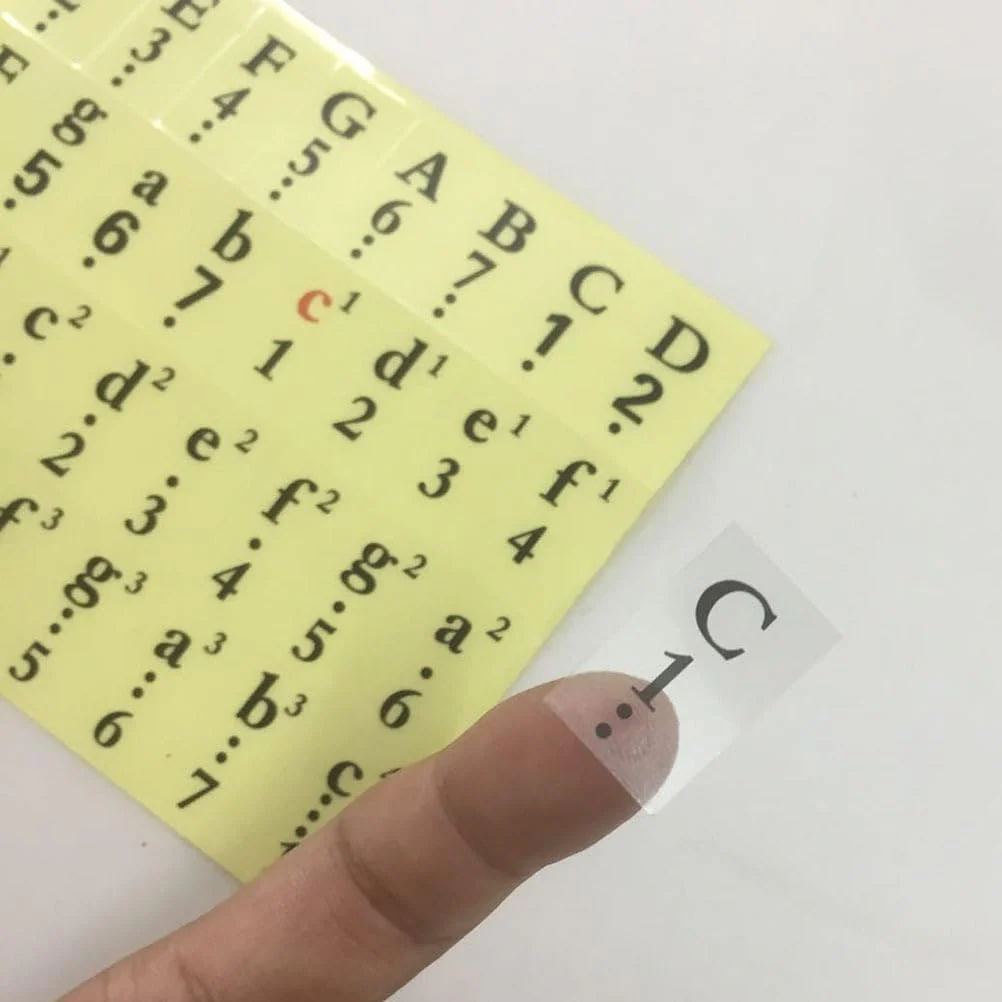 Healifty 1 Pcs Piano Stickers for Keys Piano Keyboard Stickers for 61 54 49 Keys Color Black Transparent Piano Numbered Musical Notation Stickers - Image 4