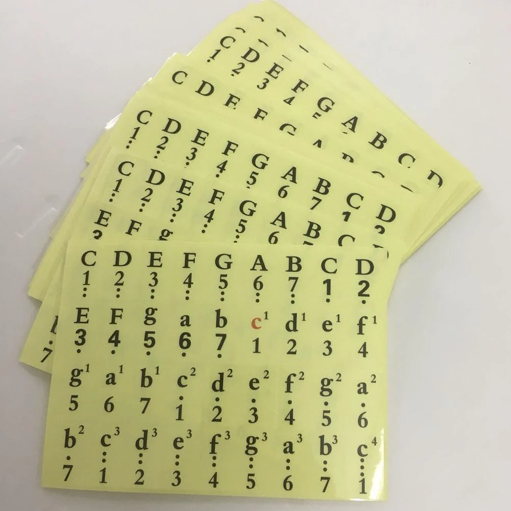 Healifty 1 Pcs Piano Stickers for Keys Piano Keyboard Stickers for 61 54 49 Keys Color Black Transparent Piano Numbered Musical Notation Stickers - Image 5