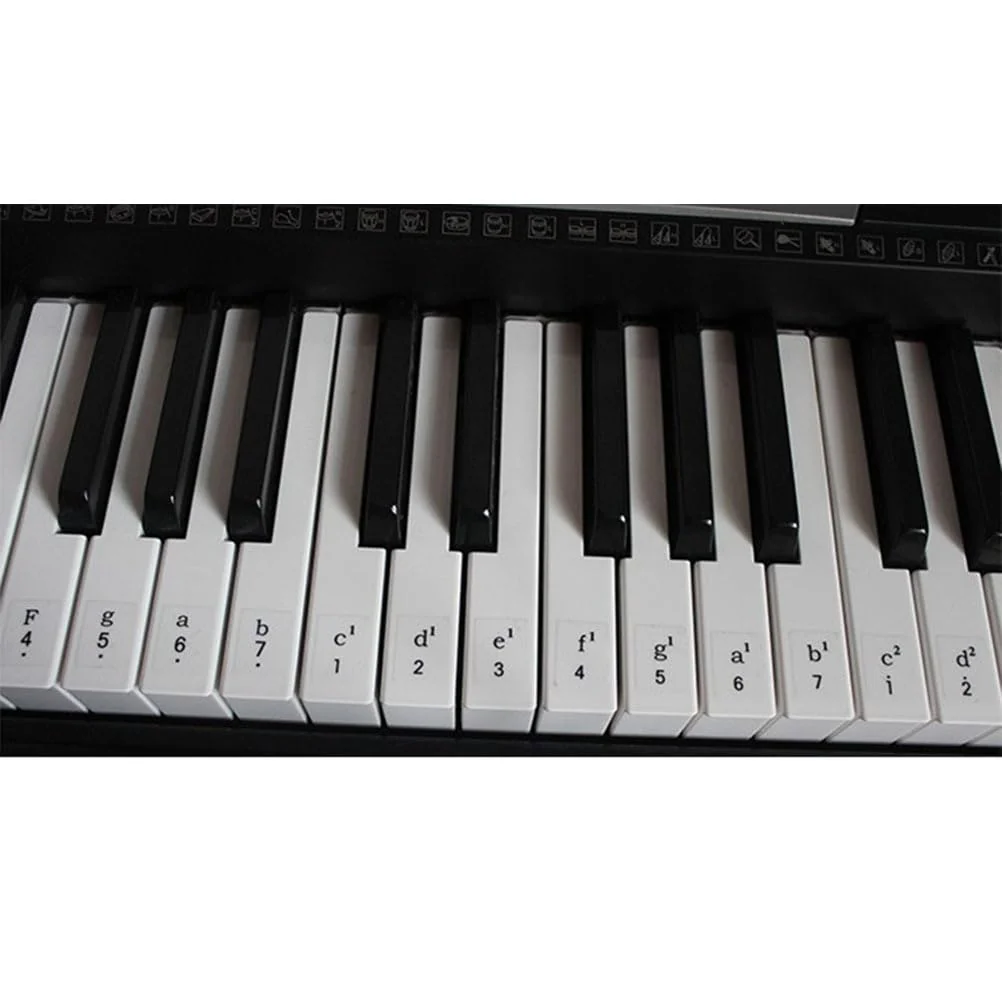 Healifty 1 Pcs Piano Stickers for Keys Piano Keyboard Stickers for 61 54 49 Keys Color Black Transparent Piano Numbered Musical Notation Stickers - Image 9