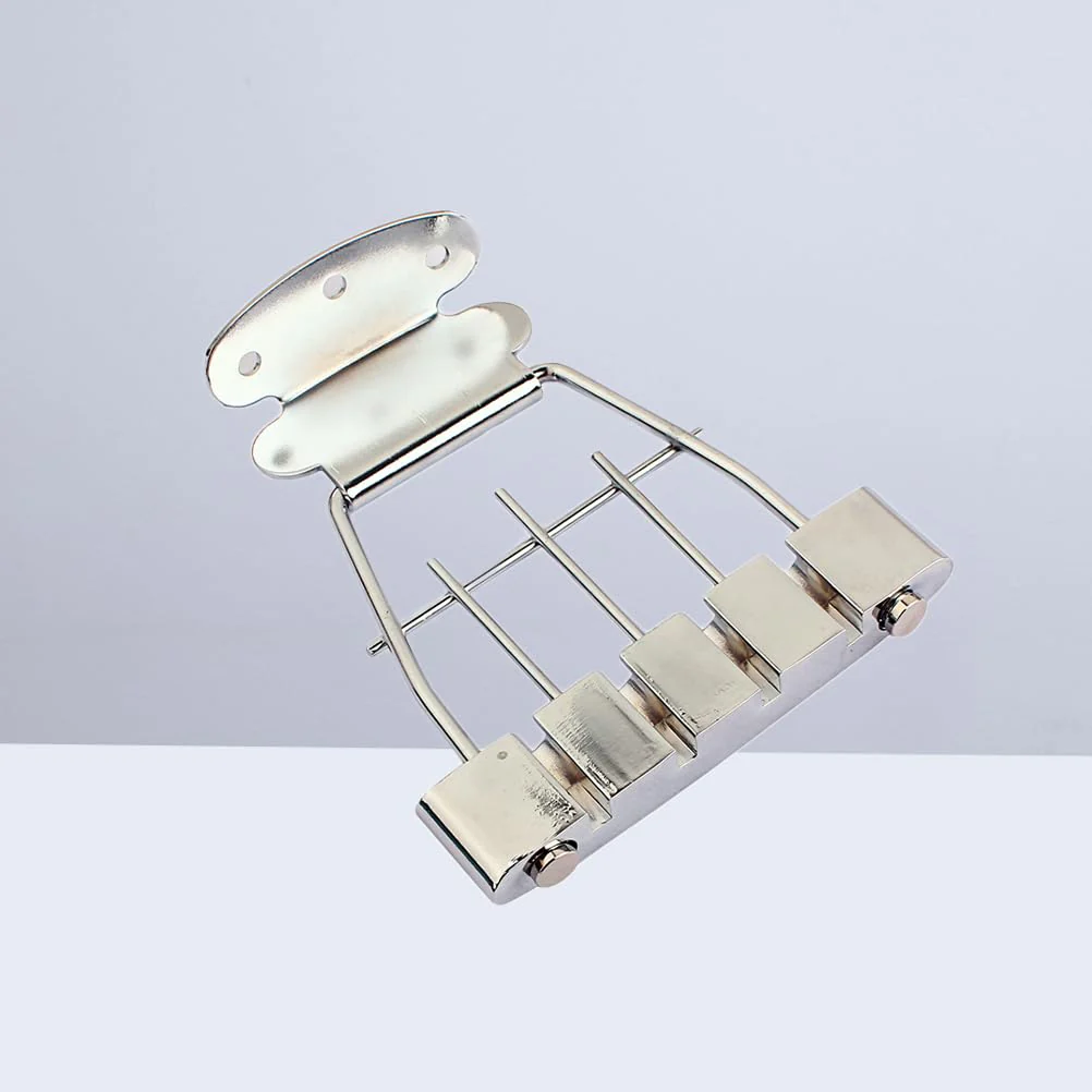 Healifty Four-String Pull-up Board Sturdy Zinc Alloy Guitar Tailpiece for Jazz Archtop Bass Easy Installation Replacement Parts 4.33 X 3.22 X 0.43 Inches - Image 3