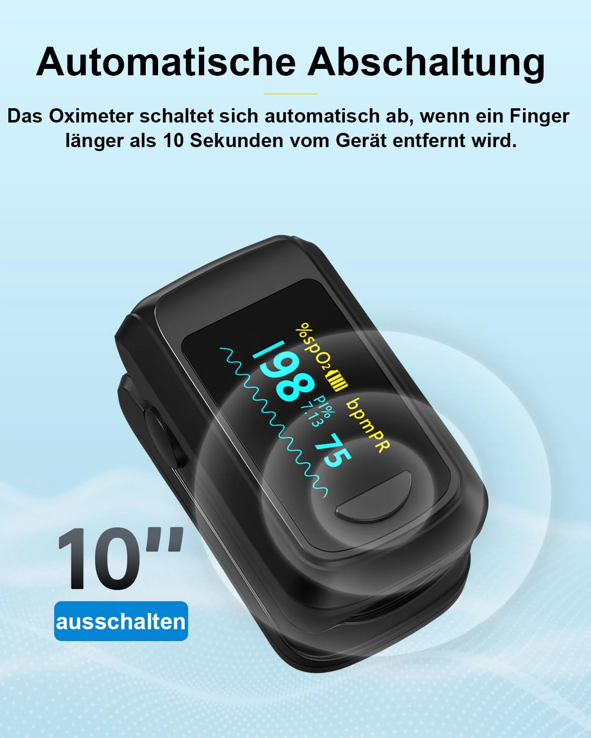 HealthTree Blood Oxygen Monitor Finger for Adults Portable Oxygen Monitor with OLED Screen Includes Lanyard black - Image 7