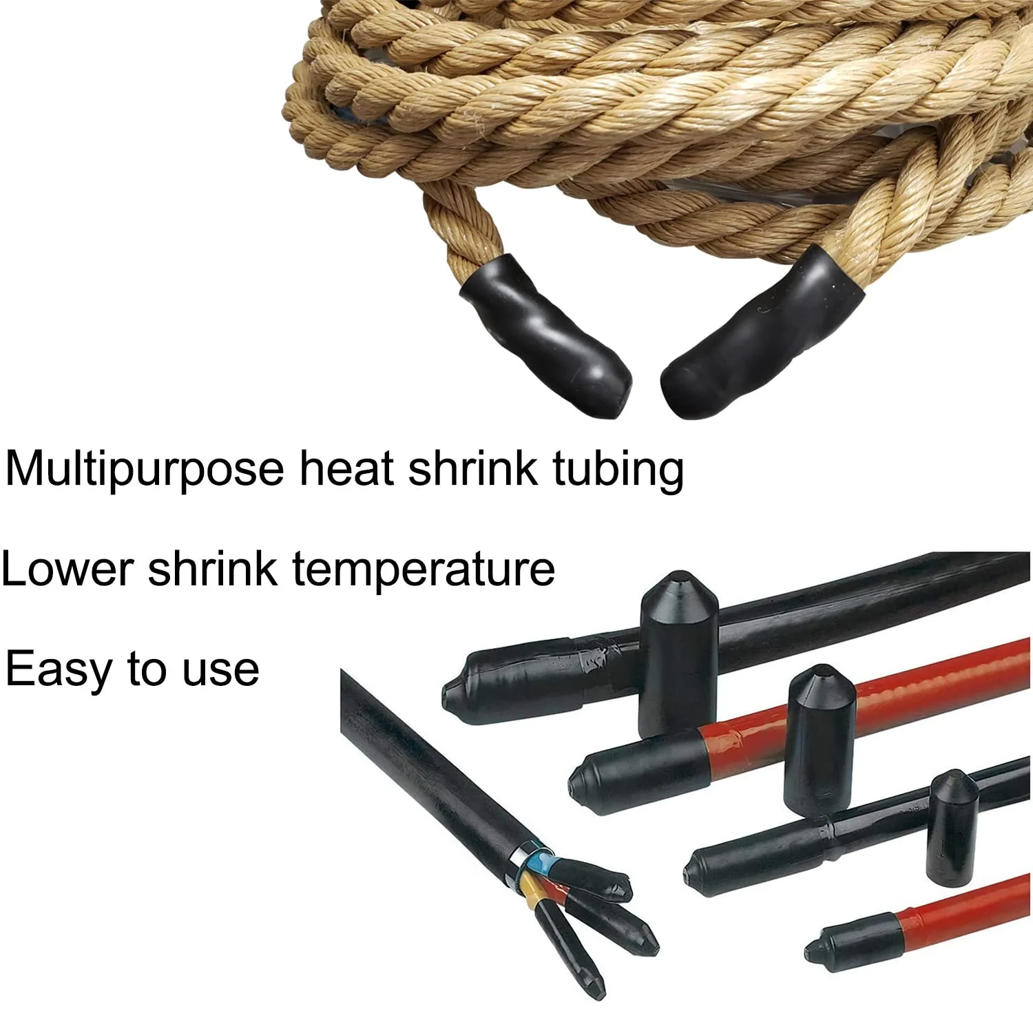 Heat Shrink Tube Heat Shrink Caps 50 mm Warm Shrink End Cap Waterproof Insulation Protection for Cable End Pack of 4 (50 mm) - Image 6