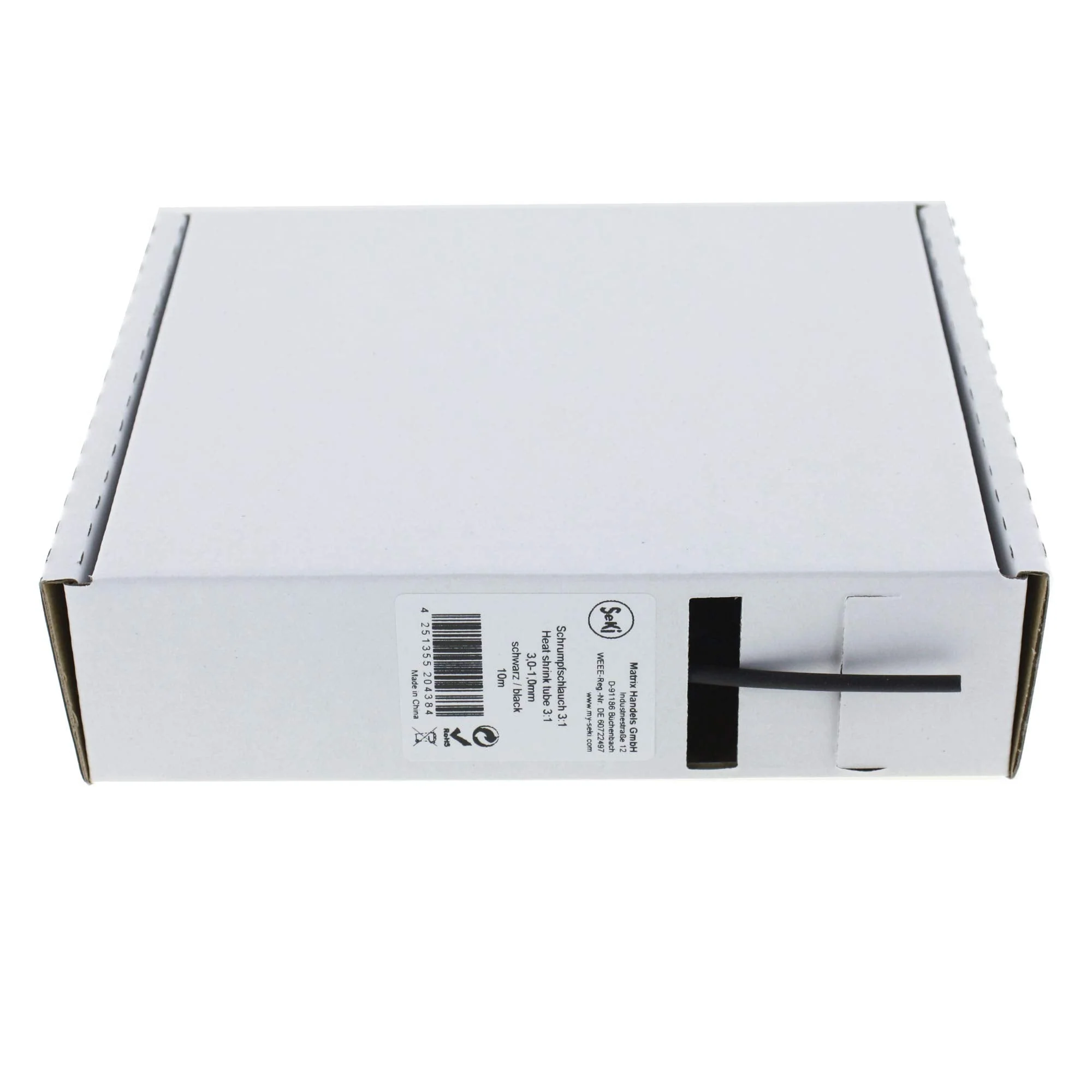 Heat Shrink Tubing Black 3:1, 3.0-1.0 mm, 10 Metres - Dispenser Box Without Glue 3,0 > 1,0mm - Image 3