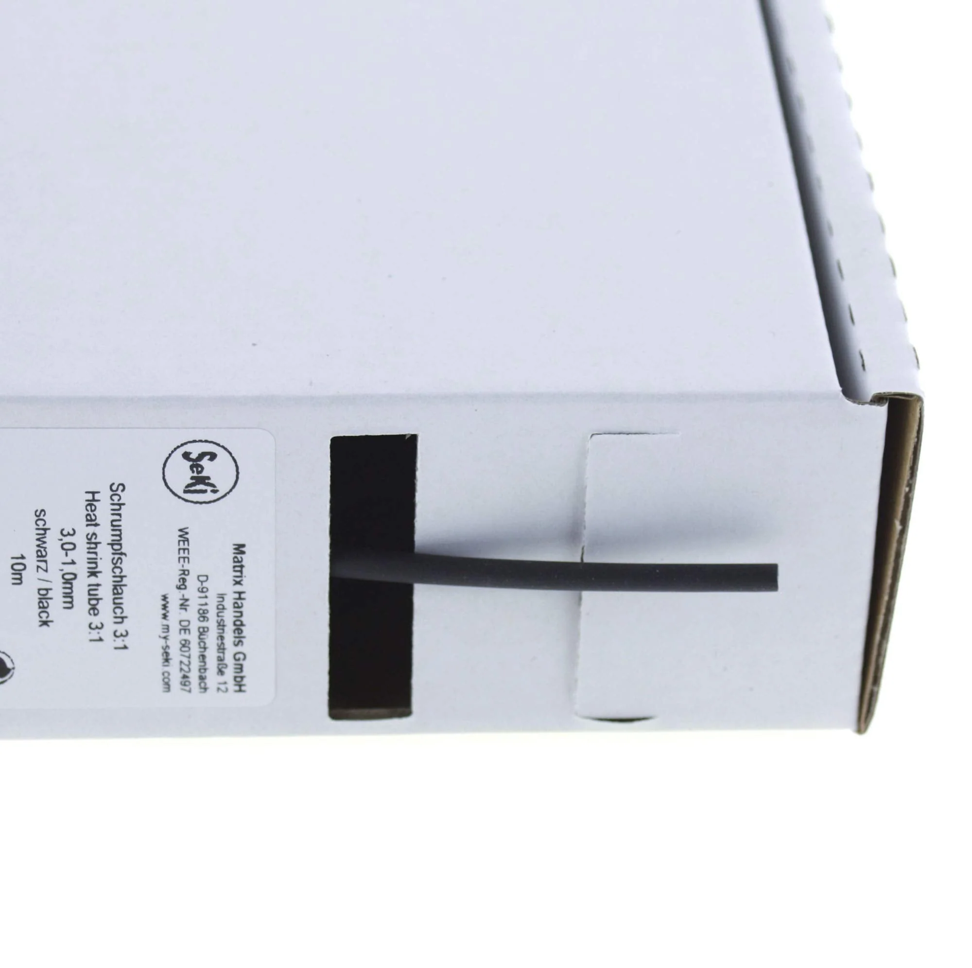 Heat Shrink Tubing Black 3:1, 3.0-1.0 mm, 10 Metres - Dispenser Box Without Glue 3,0 > 1,0mm - Image 4