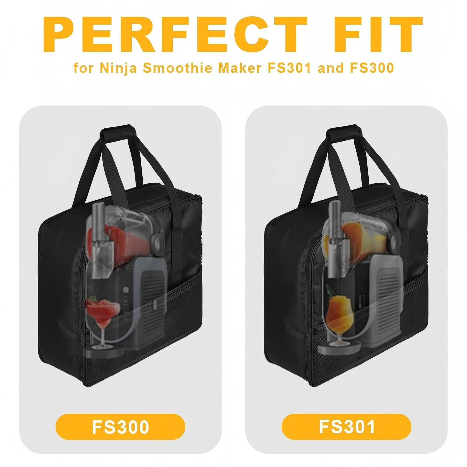 Heavy Duty Carry Case for Ninja Slushie Machine FS300/FS301, Front-Load Design, Portable Frozen Drink Maker Travel Bag for Parties & Outdoors - Padded Protection with Easy Side Access - Image 2