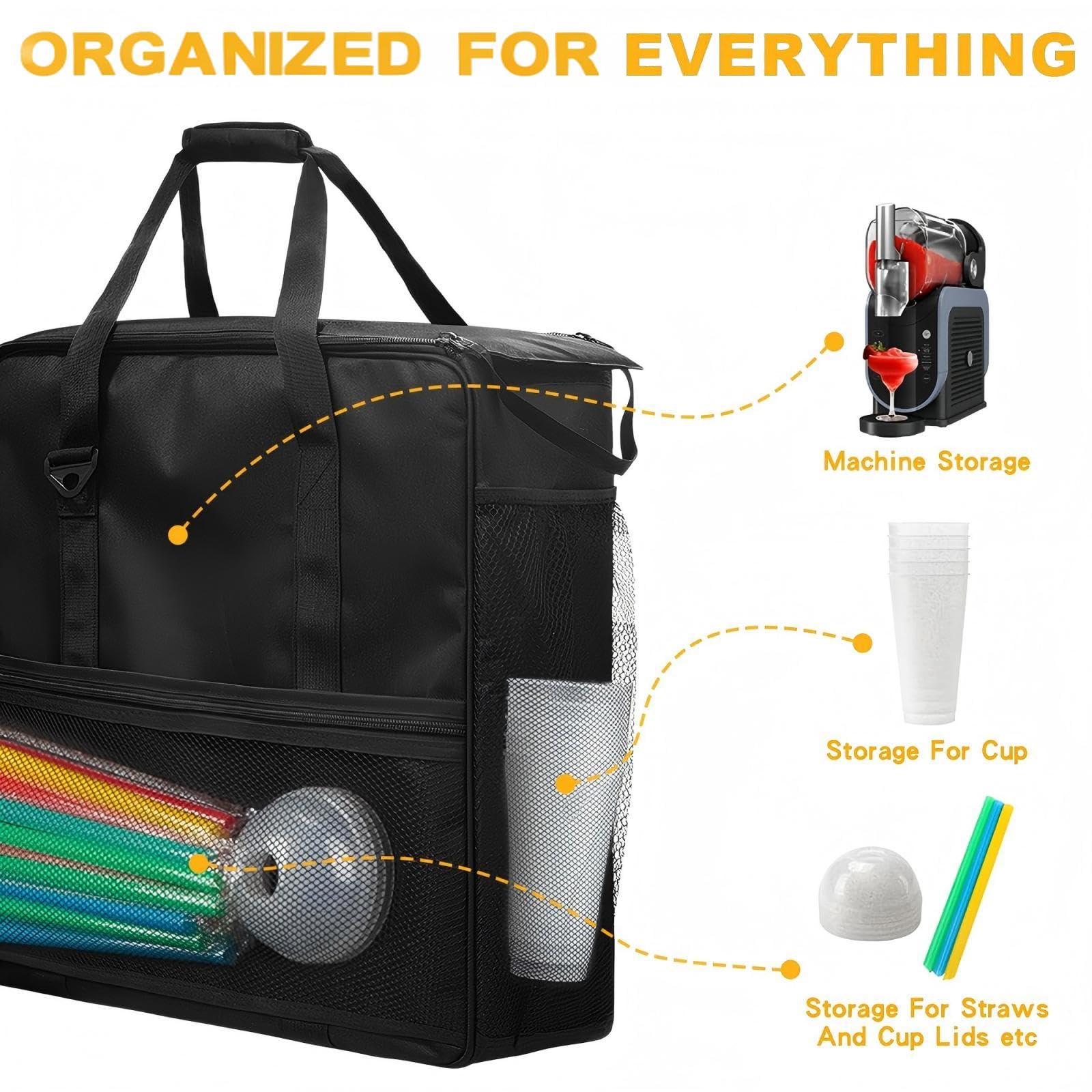 Heavy Duty Carry Case for Ninja Slushie Machine FS300/FS301, Front-Load Design, Portable Frozen Drink Maker Travel Bag for Parties & Outdoors - Padded Protection with Easy Side Access - Image 4