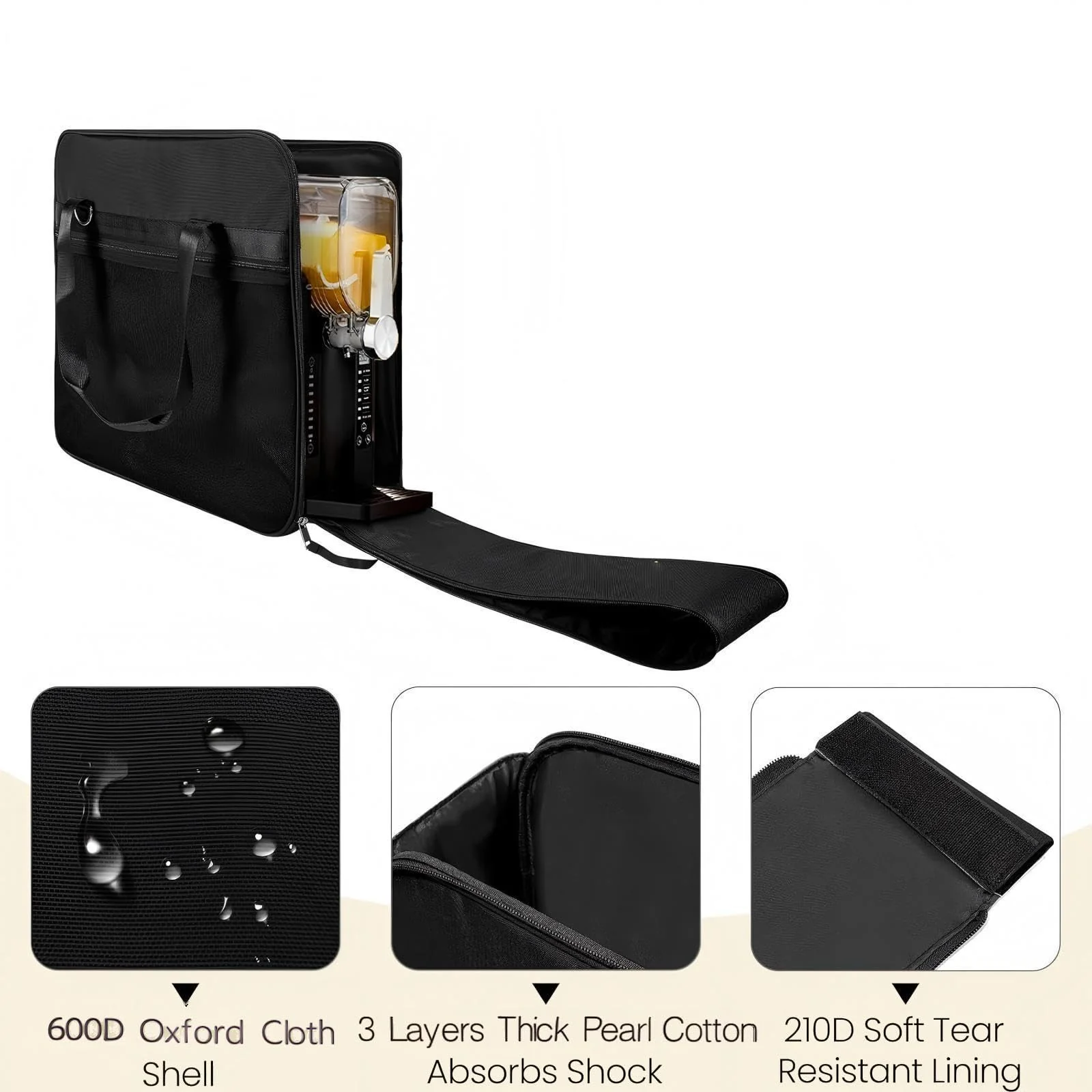 Heavy Duty Carry Case for Ninja Slushie Machine FS300/FS301, Front-Load Design, Portable Frozen Drink Maker Travel Bag for Parties & Outdoors - Padded Protection with Easy Side Access - Image 7