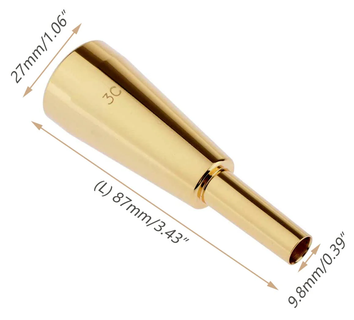 Heavy-Duty Trumpet Mouthpiece 3C Mouthpiece Compatible for Professional Players 9.8mm Outer Diameter - Image 6