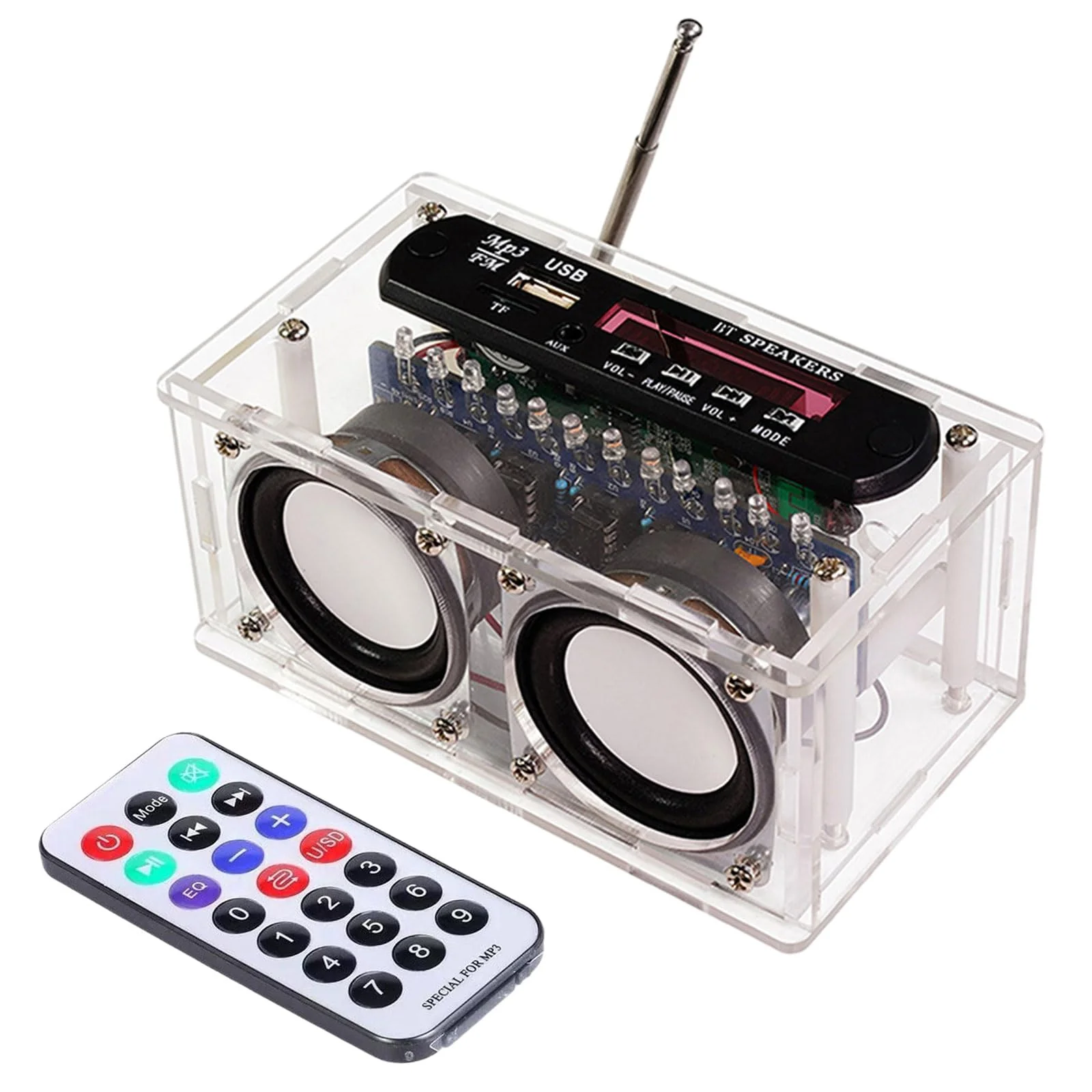 Heemol Electronic Soldering Kit, Radio Mini Amplifier, 87.5-108 MHz, DIY Kit, Amplifier, Bluetooth Speaker with Spectrum with LCD Display with Remote Control, Soldering Practice, Loose Parts - Image 9