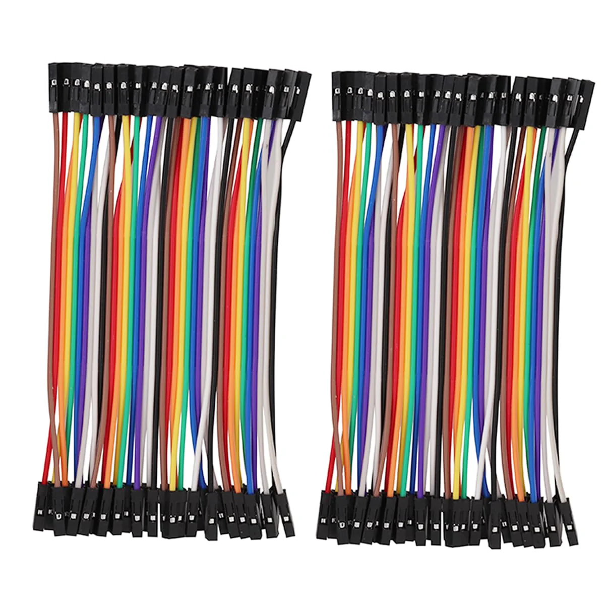 Heevhas 80pcs 40Pin Jumper Wire Cable Breadboard Ribbon Cables 10 cm Female-Female Jumper Cable 24AWG Wire Bridges for Arduino Breadboard DIY Project 80 pieces female 10CM