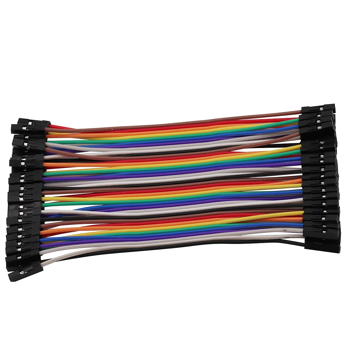 Heevhas 80pcs 40Pin Jumper Wire Cable Breadboard Ribbon Cables 10 cm Female-Female Jumper Cable 24AWG Wire Bridges for Arduino Breadboard DIY Project 80 pieces female 10CM - Image 2