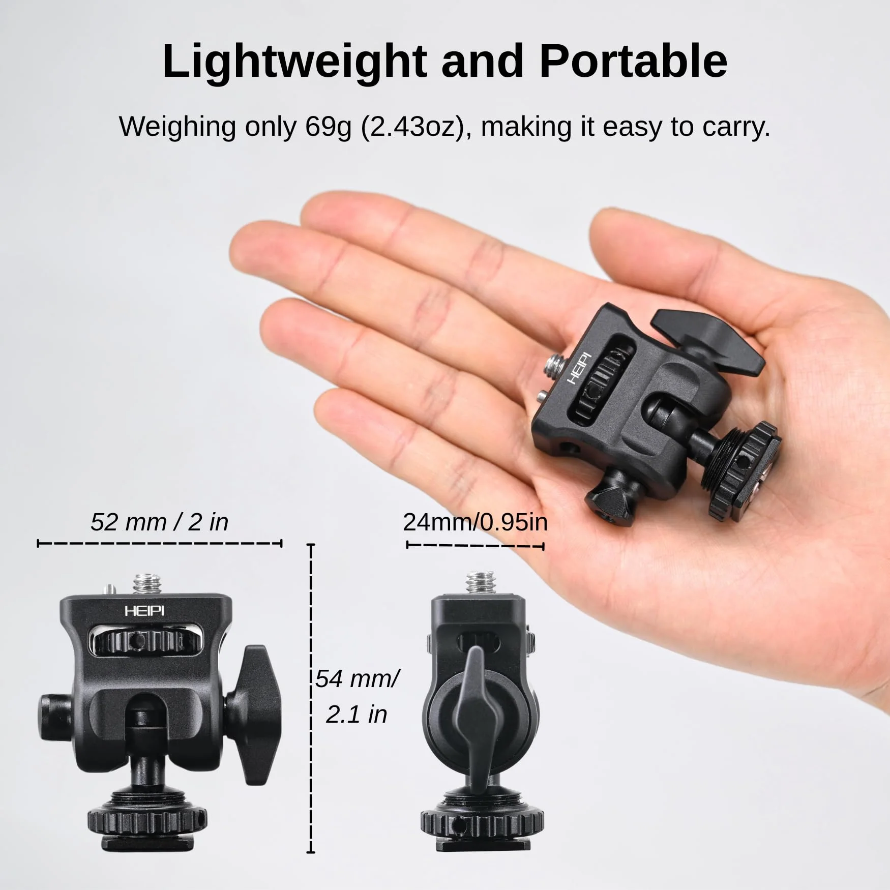 HEIPI Field Monitor Mount with Cold Shoe Mount Swivel 360° and Tilt 180°, Holder for Camera Monitor Mount, LED, Flash and Video Shooting Photography Accessories, Max Load Capacity 7.7lbs - Image 7