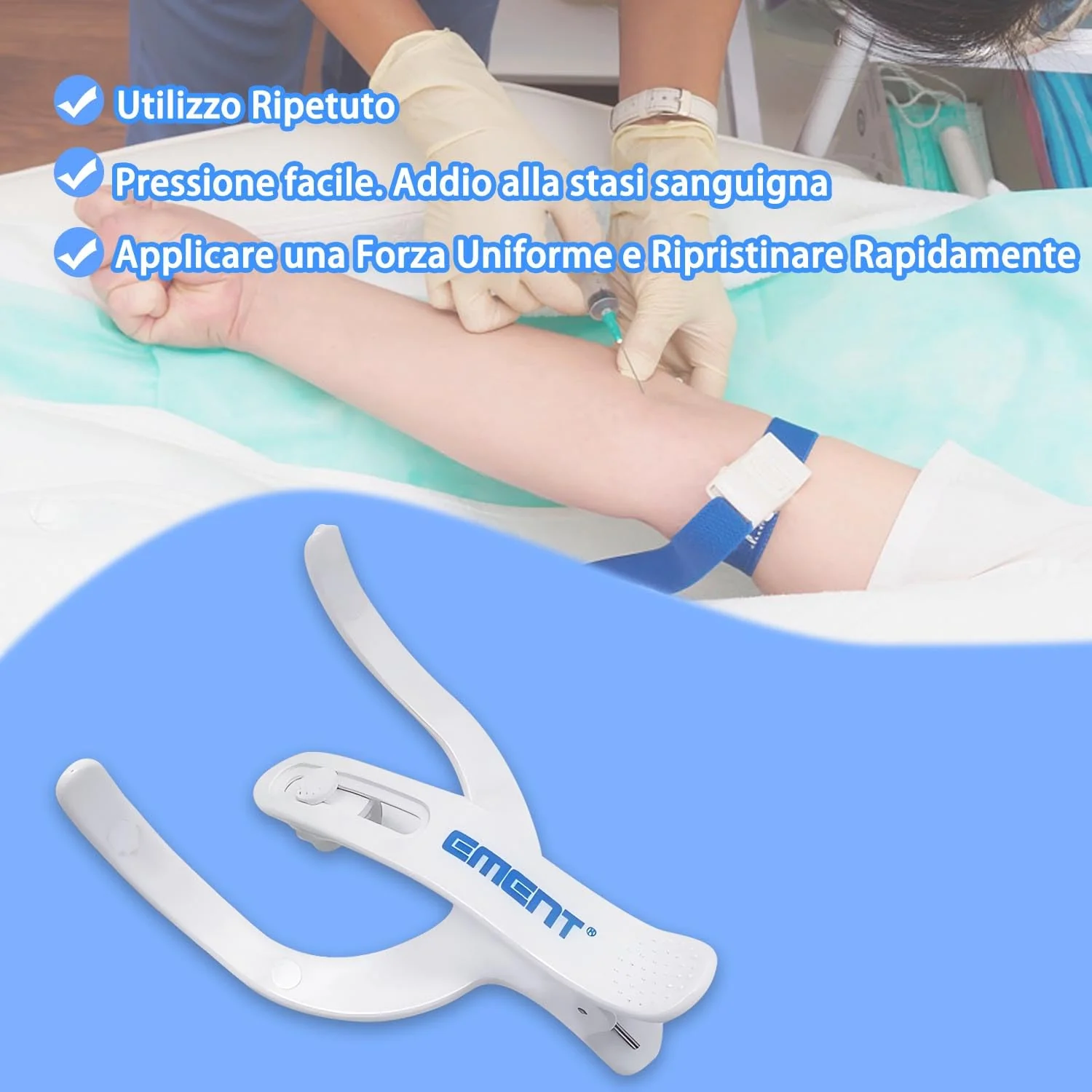 Hemostatic Clamp, Plaster & Gauze Bandage Wound Care, Prevent Bruising by Compression After Intravenous Infusion and Blood Collection - Image 2