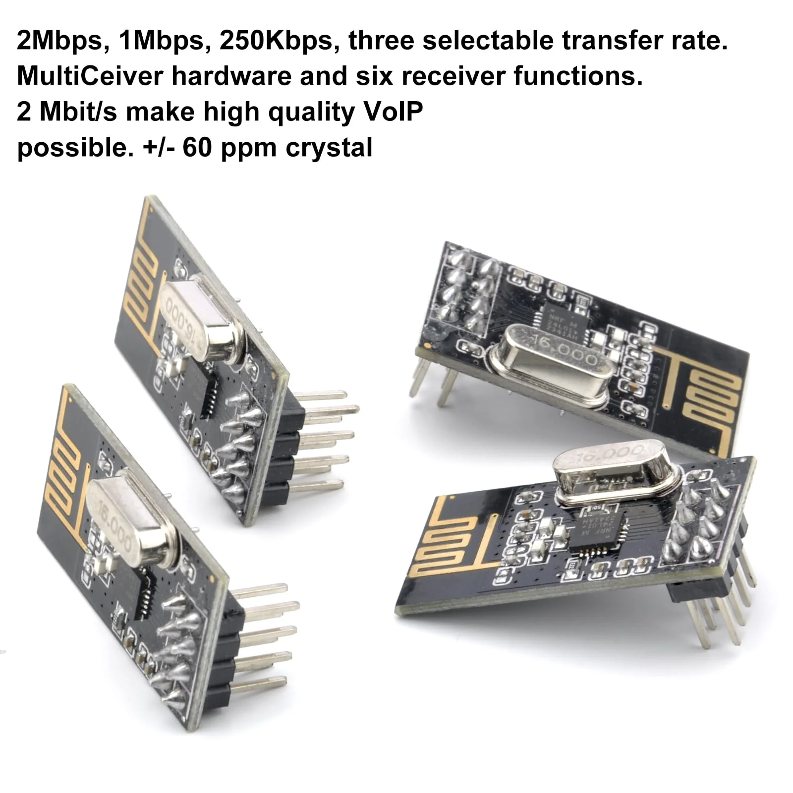 HENGBIRD 4 Pcs nRF24L01 + Wireless Transceiver Module NRF24L01 + 2.4G Wireless Transceiver Radio Transceiver Module RF PI ARM Model Wireless 200M Communication Module Upgrade - Image 5