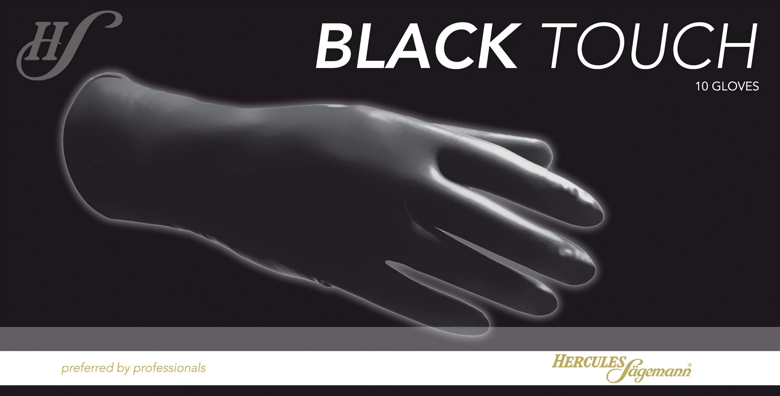 Hercules Sägemann Special Protective Gloves for Hairdressers Black Touch Size M Pack of 10 100% Natural Latex