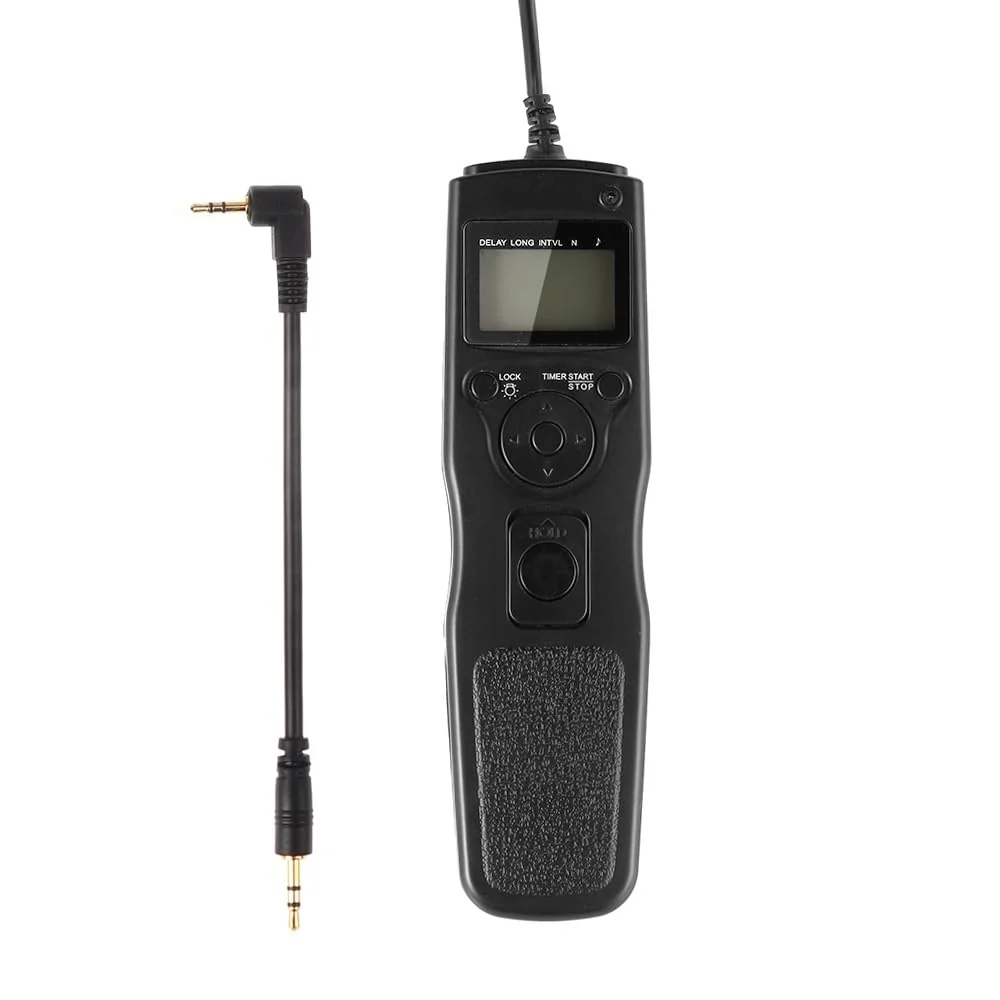 Hersmay LCD Timer Shutter Release Camera Remote Control For Canon EOS 2000D 1300D 70D 77D 80D 90D EOS R R6 Mark II R6 R7 R8 R10 RP R100 M5 M6 Mark II Rebel T7 T6 T5 T8i T7i T6i T6s T5i T4i SL3 SL2 SL1
