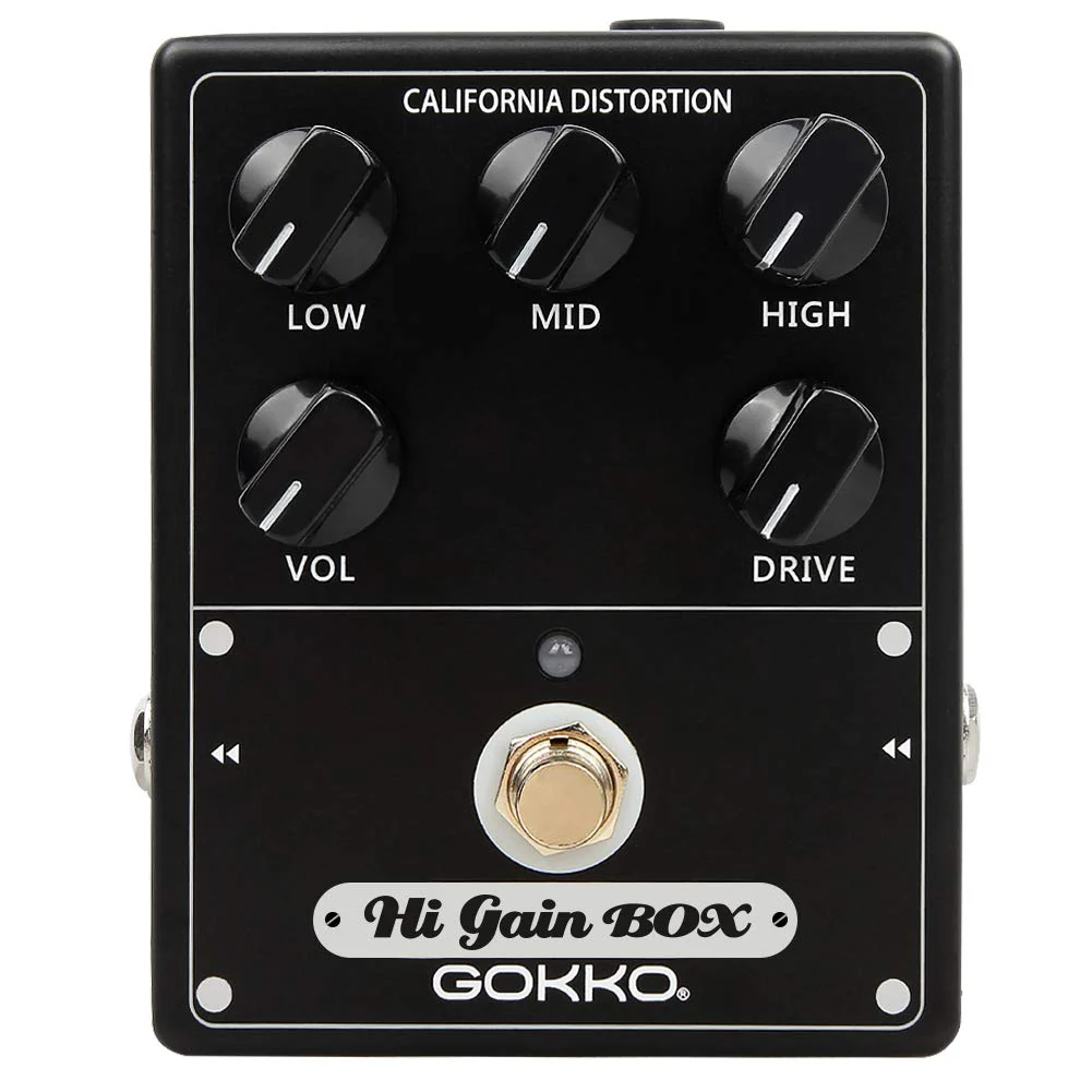 Hi-Gain Box Distortion Pedal - California Mesa Boogie Amp Simulation | 5 Control Knobs for Custom Tone Shaping | All-Analog Overdrive | 9V DC Power Supply