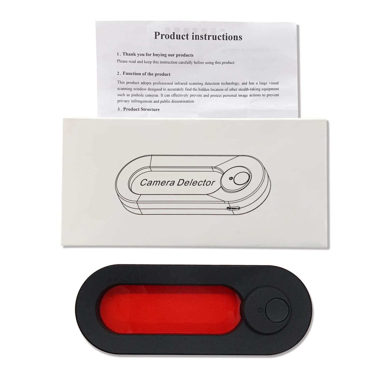 Hidden Camera Detector, LED Hidden Device Detector with Infrared Viewfinders - Pocket Sized Anti Spy Camera Finder Locates Hidden Camera in AirBnB, Hotels and Bathroom - Image 5