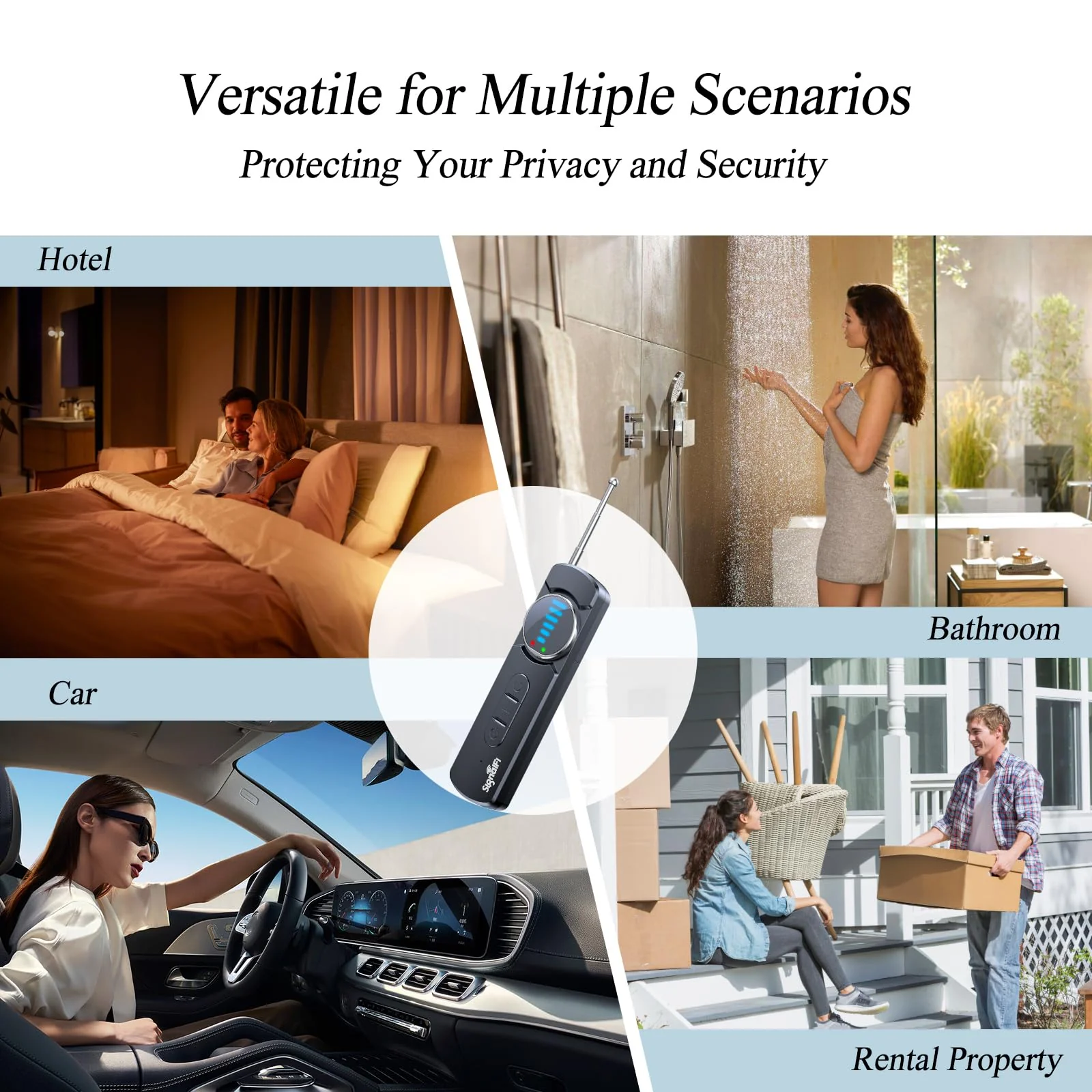 Hidden Camera Detector,Upgraded Hidden Bug and Camera Detector, Bug & GPS Tracker Detector Portable Privacy Protector for Travel/Hotel/Car, Camera Detector Spy Camera Finder with LED (Black) - Image 7