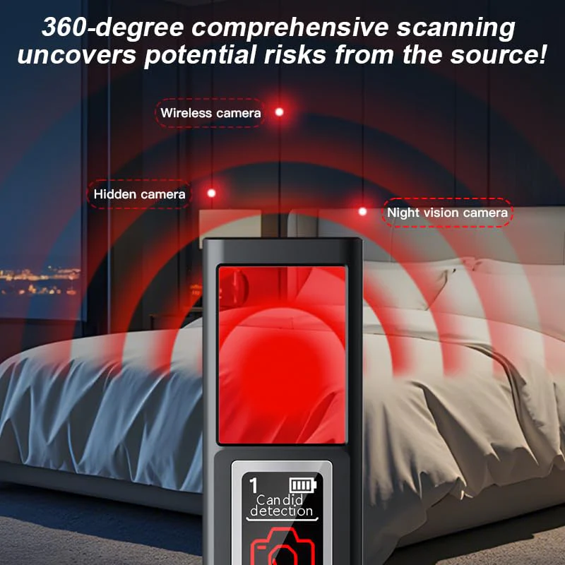 Hidden Camera Detectors, Spy Camera Detectors, 2025 Upgraded Device Finder for Hotels Car Office Home Travel Meetingroom, Signal Scanner Mini Design, 8 Levels Sensitivity 9 Modes, 25H Working Time Black - Image 5