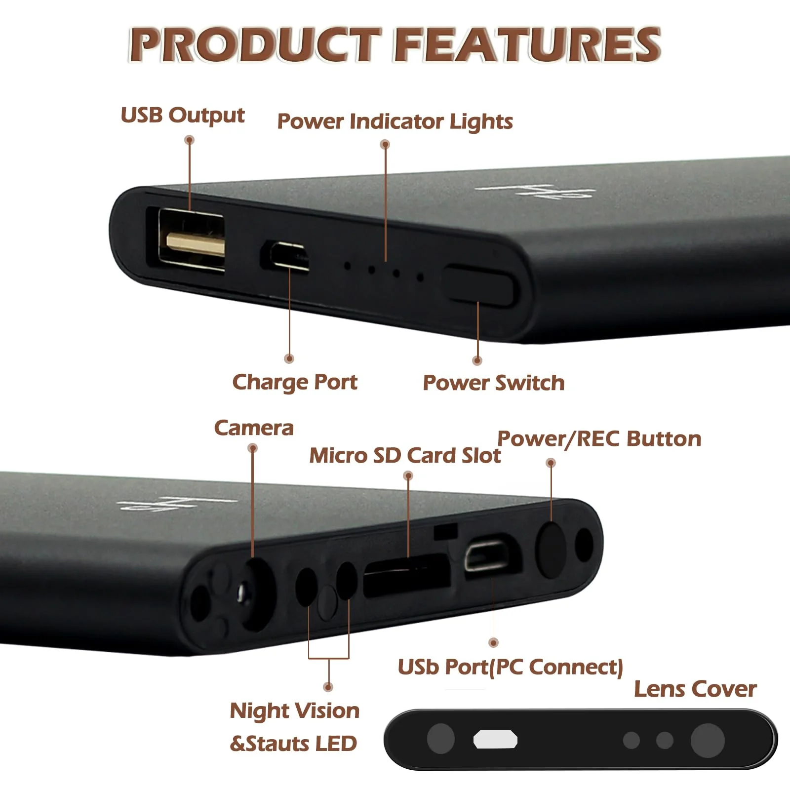 Hidden Camera Nanny Cam No WiFi Security Cameras 1080P FHD Mini Body Camera Outdoor Indoor with Night Vision for Home Surveillance No Audio - Image 7