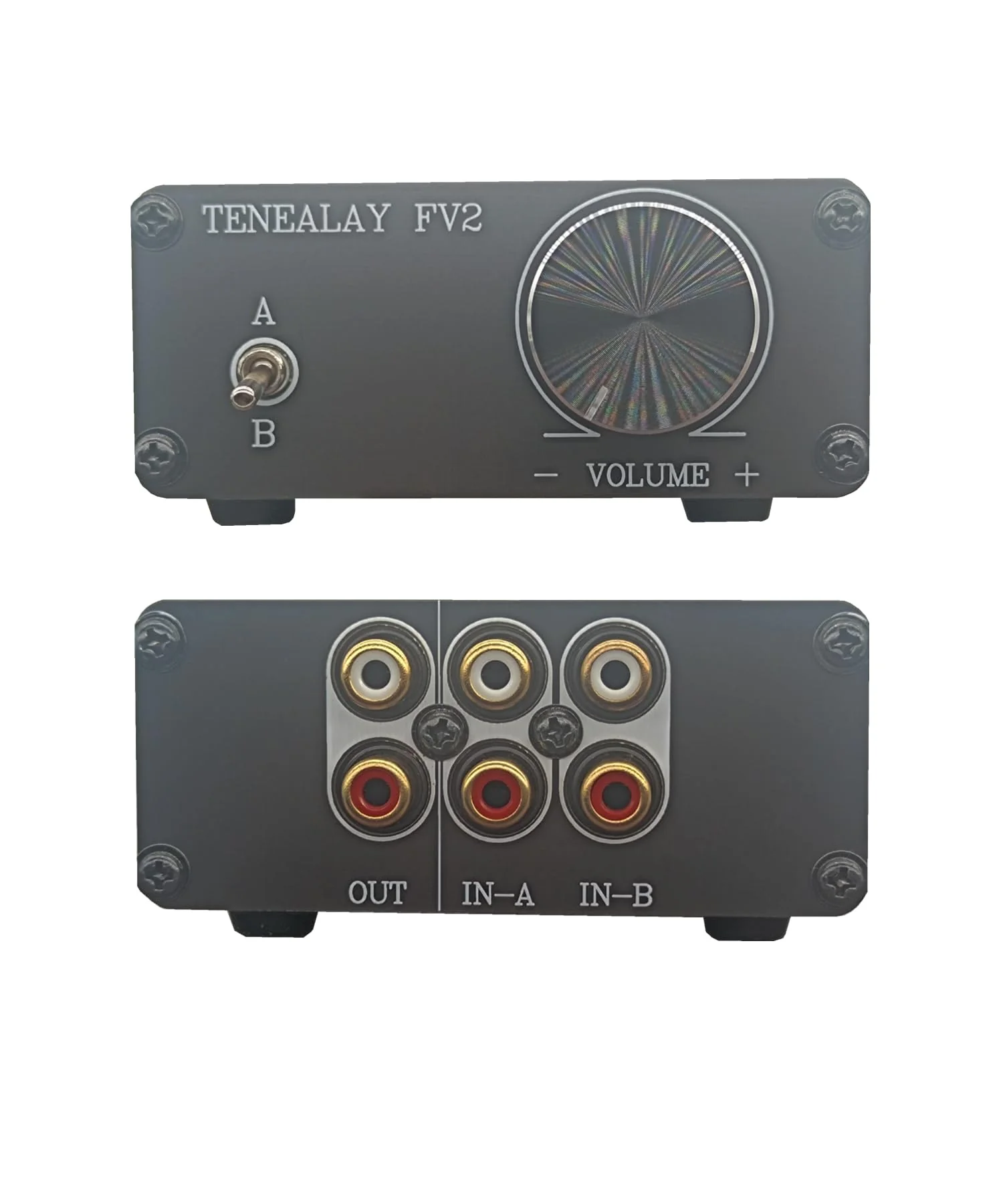 HiFi RCA Passive Preamp Stereo Audio Preamplifier with Volume Control, A/B Audio Switch selector FV2