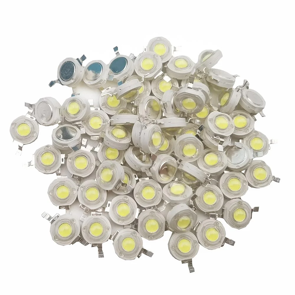 High Power LED Chip 3 W Cool White (30,000 K - 35,000 K, 560 mA - 700 mA Connection DC 3 V - 3.4 V to 3 Watt) Super Bright Intensity SMD COB Light Emitter Components Diode 3 W Bulb Lamp Beads DIY Cool White 30,000 K