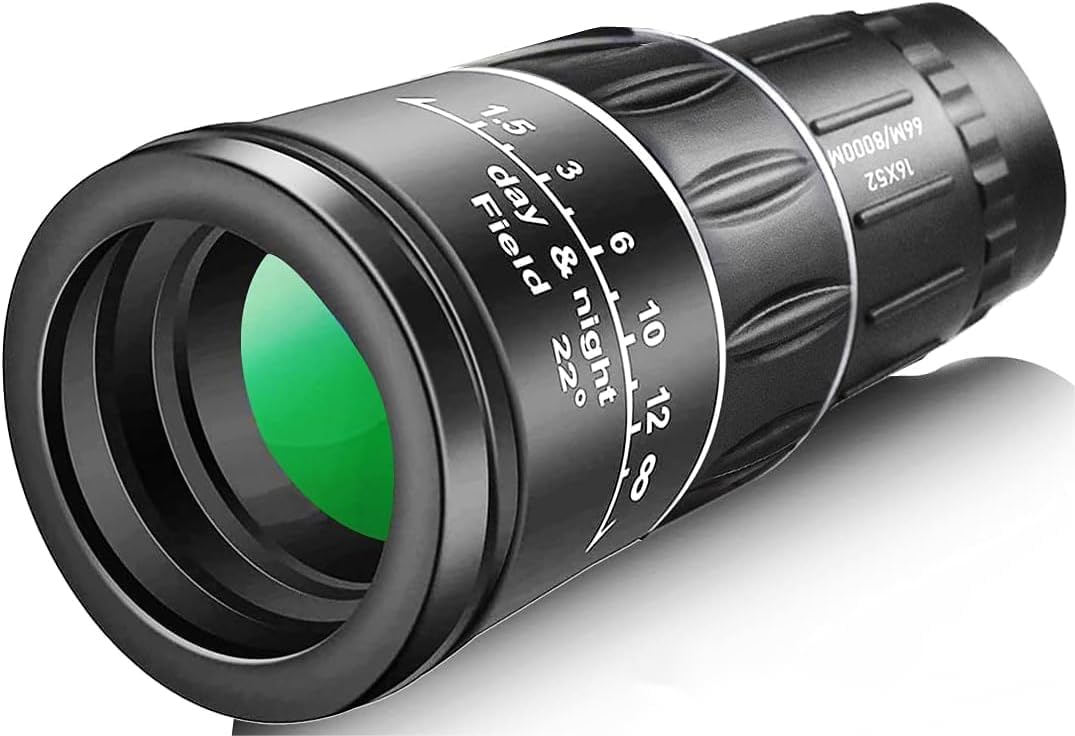 High Powered 16X52 Monocular Telescope for Adults - 2025 Power Prism, Compact HD Scope, Suitable for Gifts, Outdoor Activities, Concert, Travelling & Bird Watching 16xmonocular
