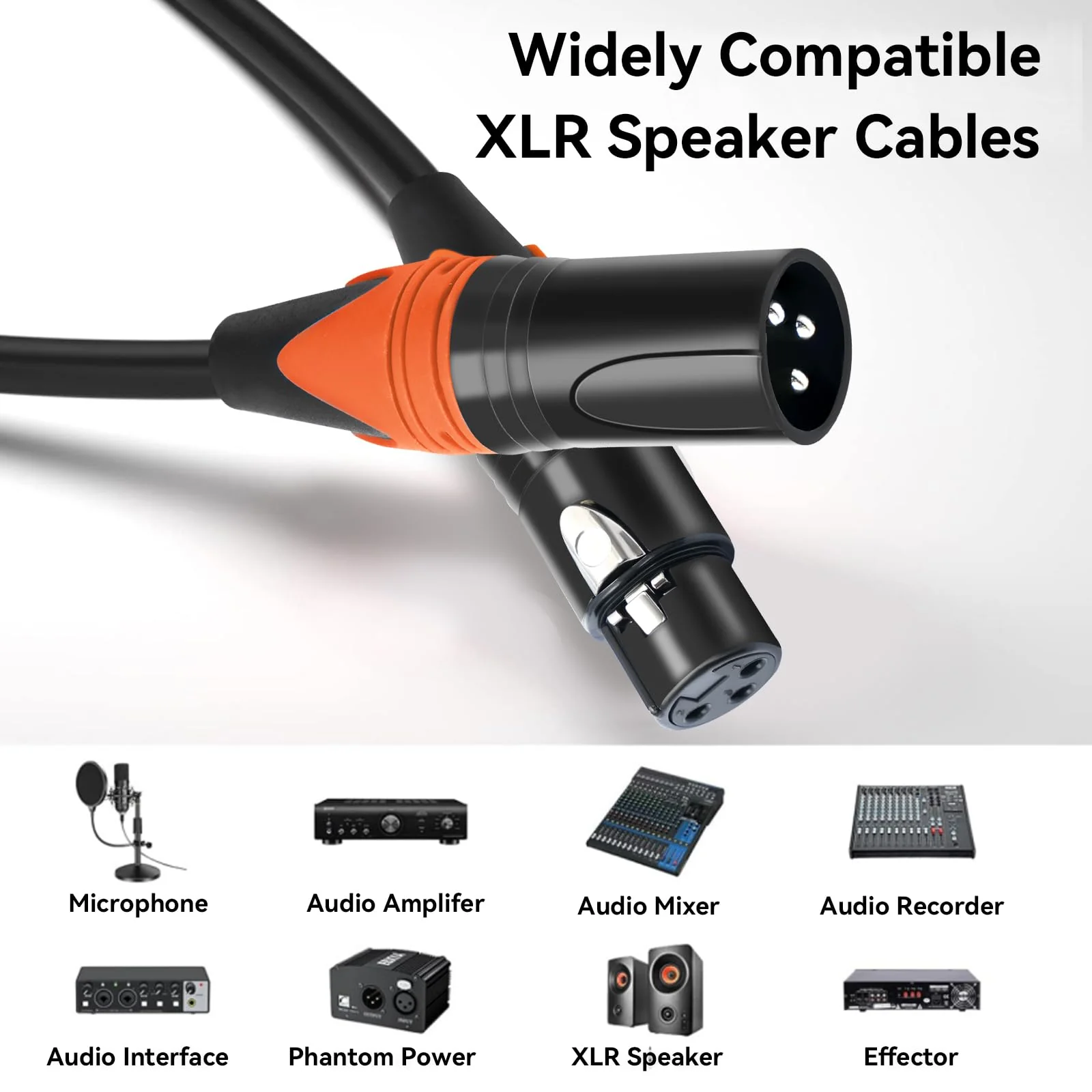 HINGTAT XLR Cables, Microphone Cable Male to Female, XLR Speaker Cable, 3-Pin Balanced Shielded XLR Cable for Mic Mixer, Recording Studio, Podcast 3ft 2Pack - Image 3