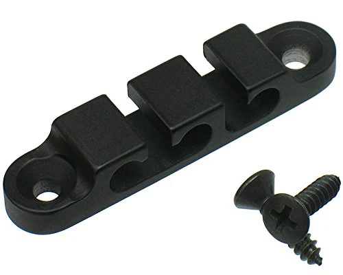 Hipshot 405200B 3-String Retainer/String Guide for Bass - BLACK with Screws