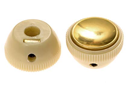 HOFNER VINTAGE TEA CUP BASS GUITAR KNOBS CREAM W/GOLD CENTER (SET OF 2)NEW - Image 2