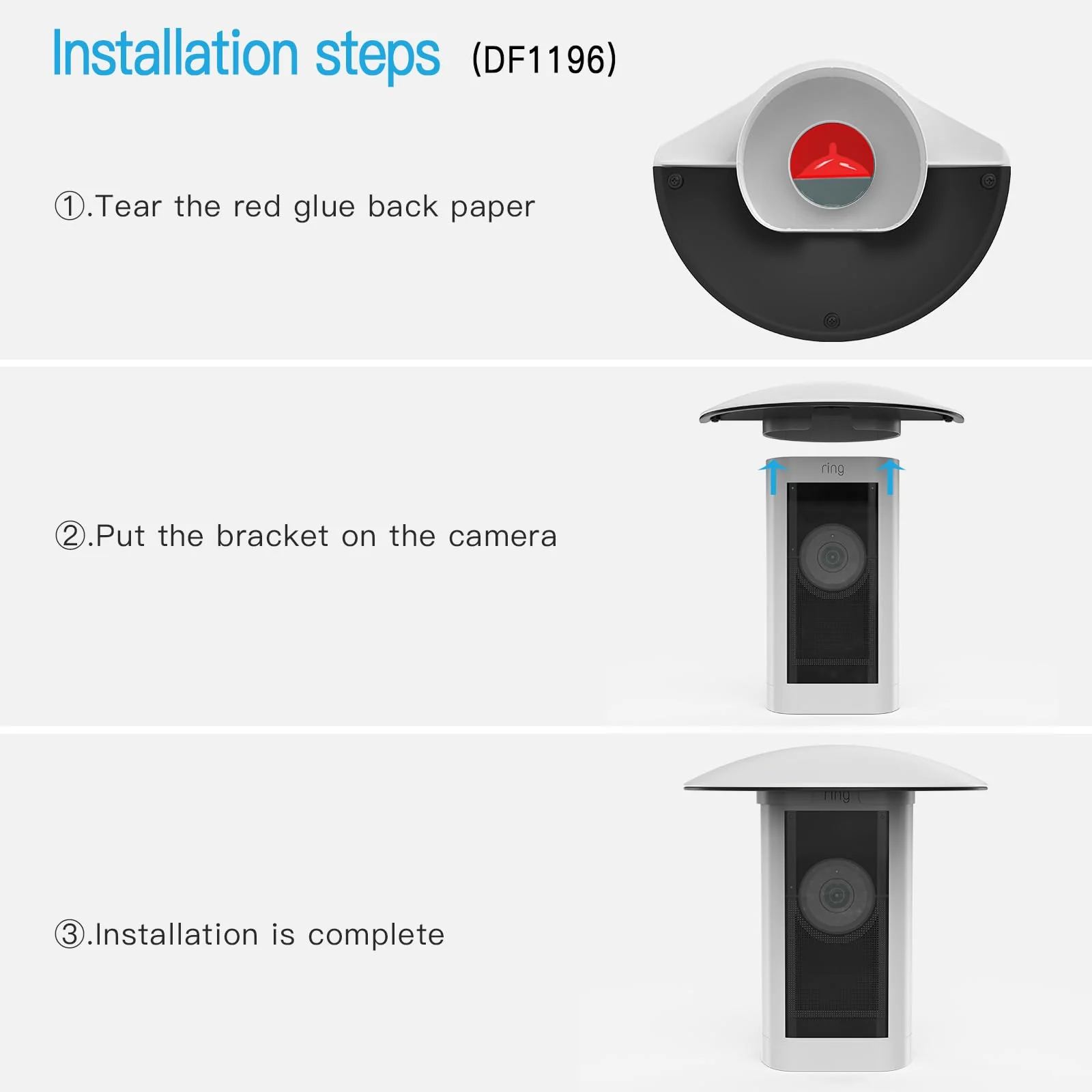 HOLACA Sun Rain Shade Camera Cover for Stick Up Cam Pro, Camera Shield for Resistant UV (White) White - Image 3